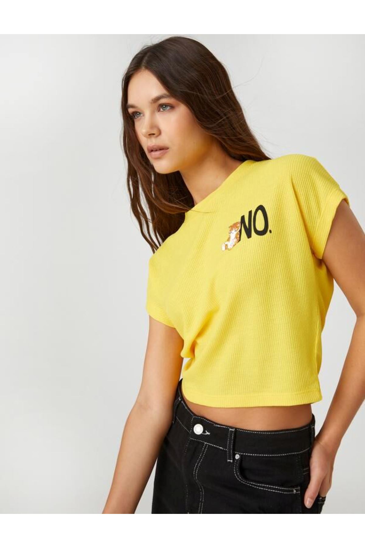 Koton Kadın Sarı  Tişört - 3SAL10085IK