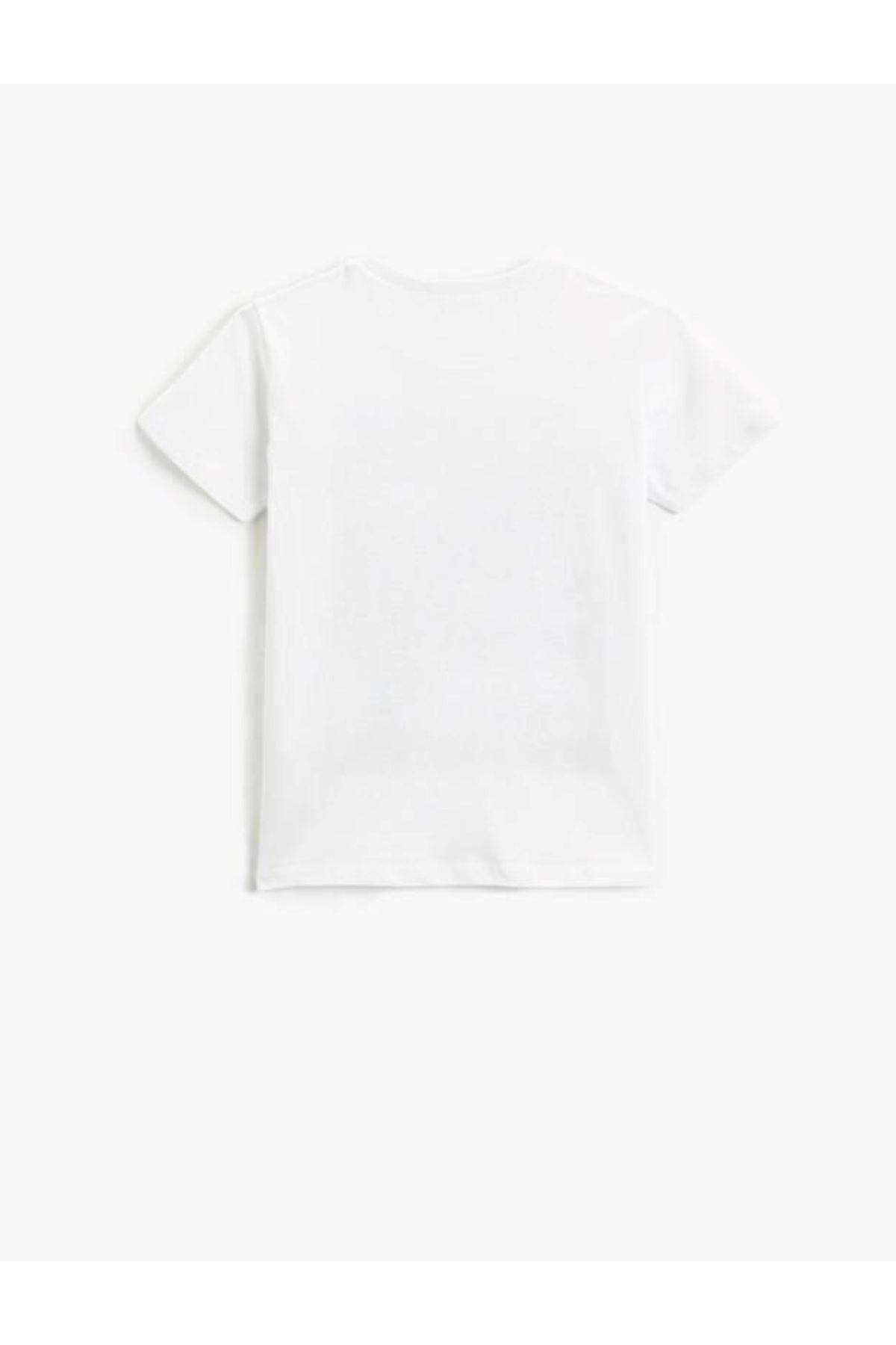 Koton Erkek Çocuk Beyaz Tişört - 3SKB10043TK