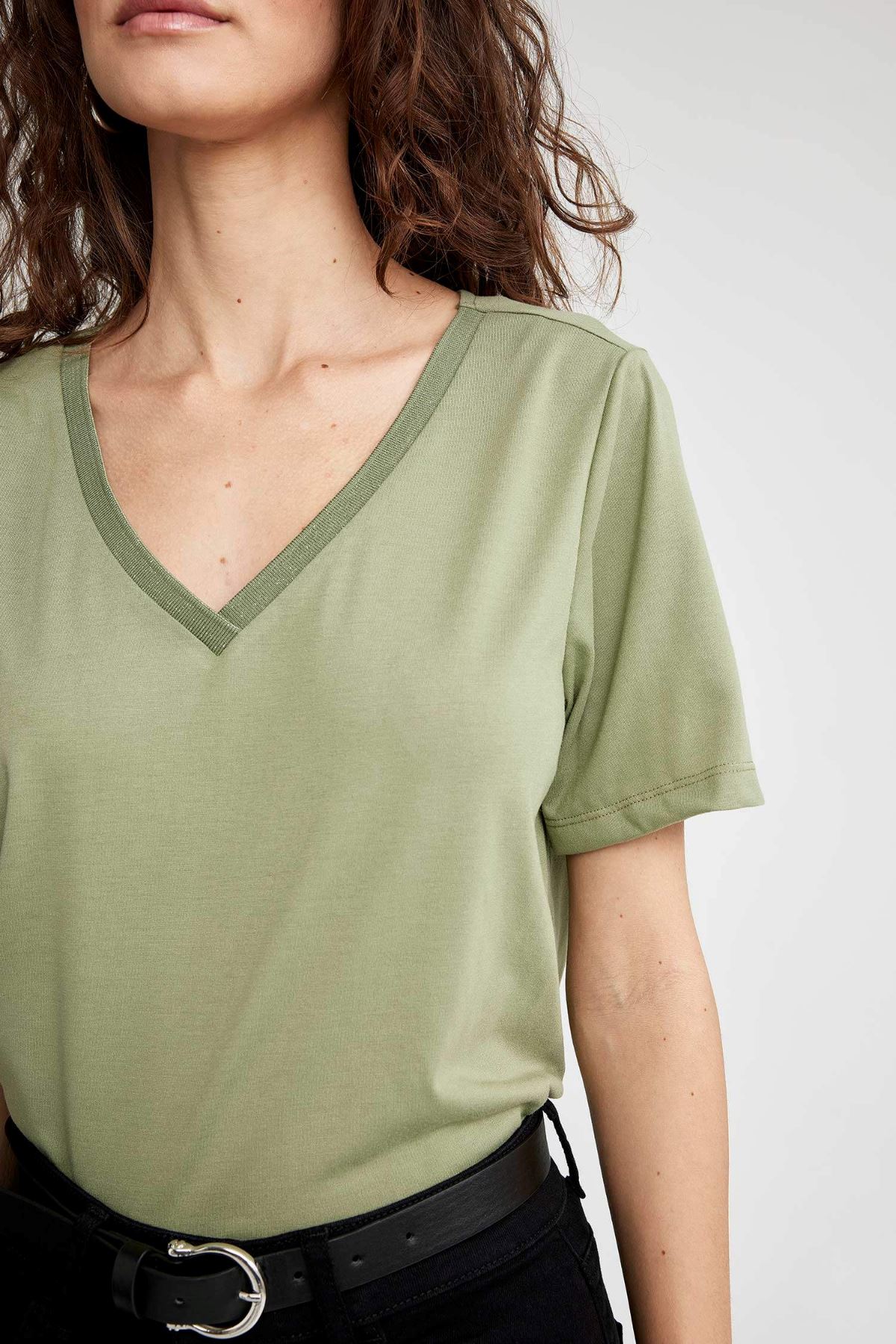 Defacto Kadın Yeşil Tişört - K5057AZ/TR265