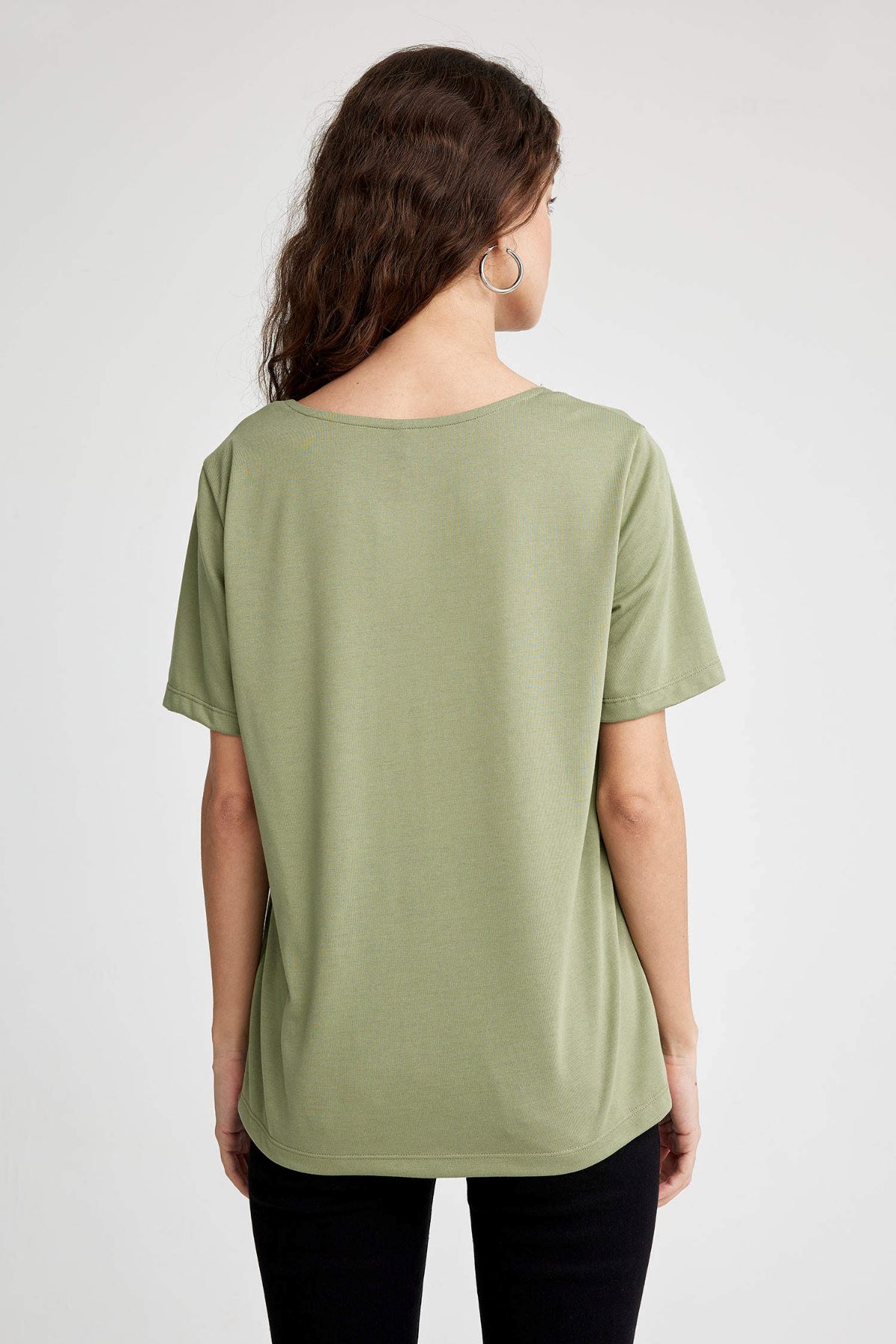 Defacto Kadın Yeşil Tişört - K5057AZ/TR265
