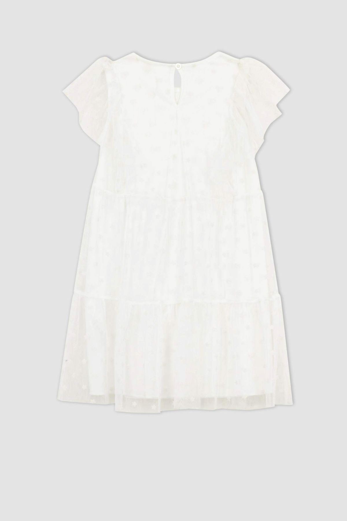 Defacto Kız Çocuk Beyaz Elbise - Z5432A6/BG197