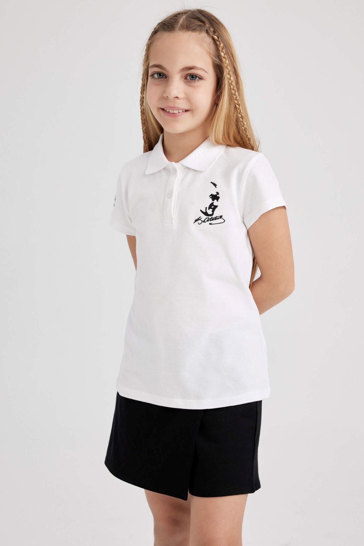 Defacto Kız Çocuk Beyaz Tişört - Z5094A6/WT34