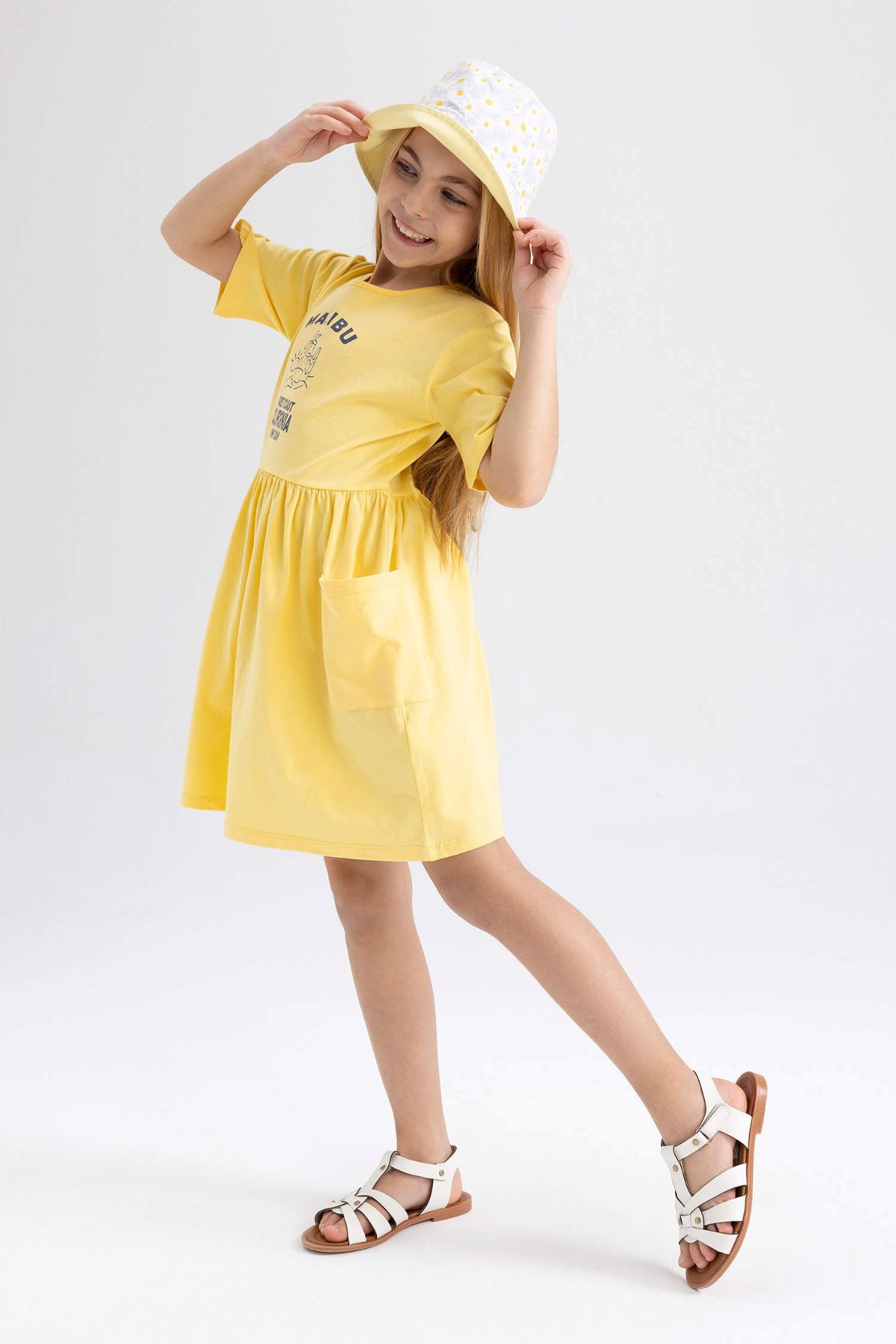 Defacto Kız Çocuk Sarı  Elbise - Z5275A6/YL176