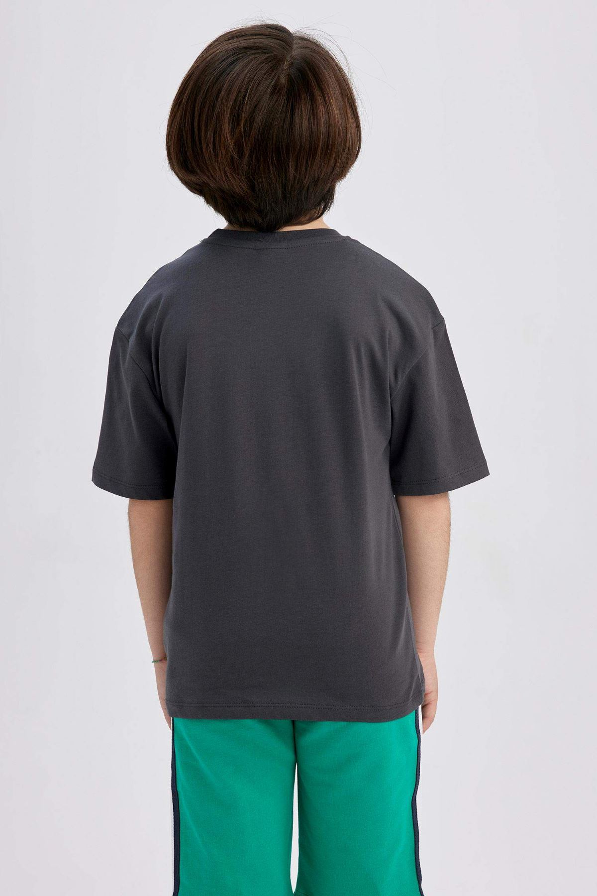 Defacto Erkek Çocuk Antrasit Tişört - Z6358A6/AR15