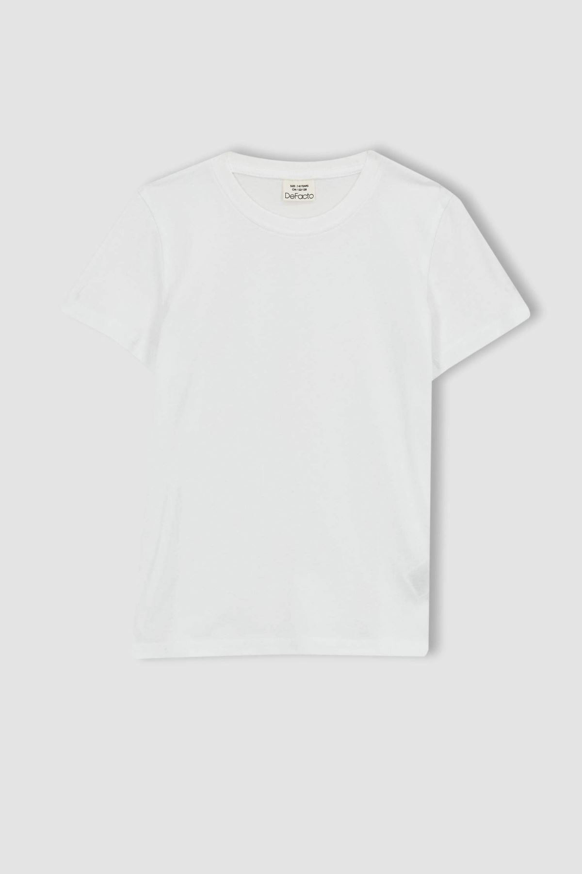 Defacto Erkek Çocuk Beyaz Tişört - K1687A6/WT34