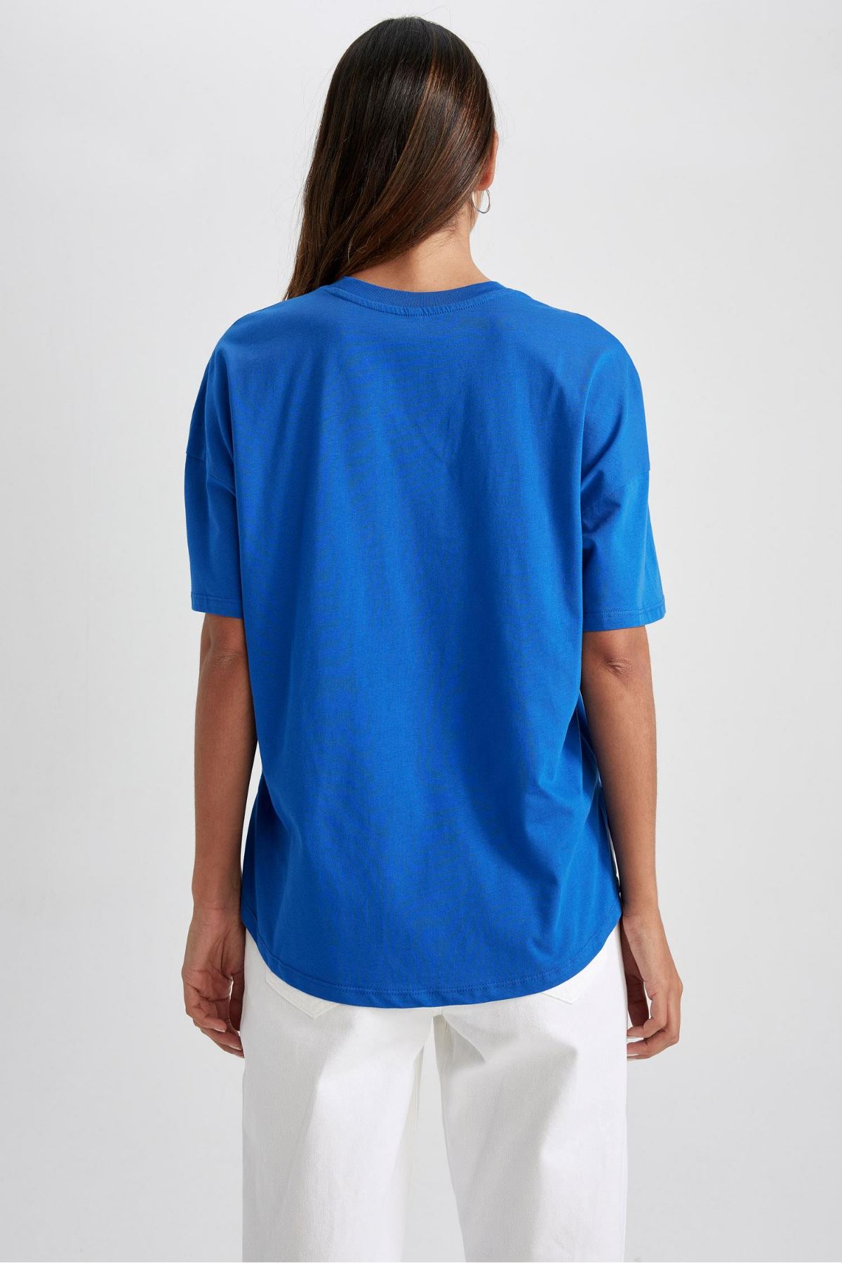 Defacto Kadın Mavi Tişört - W9570AZ/BE399