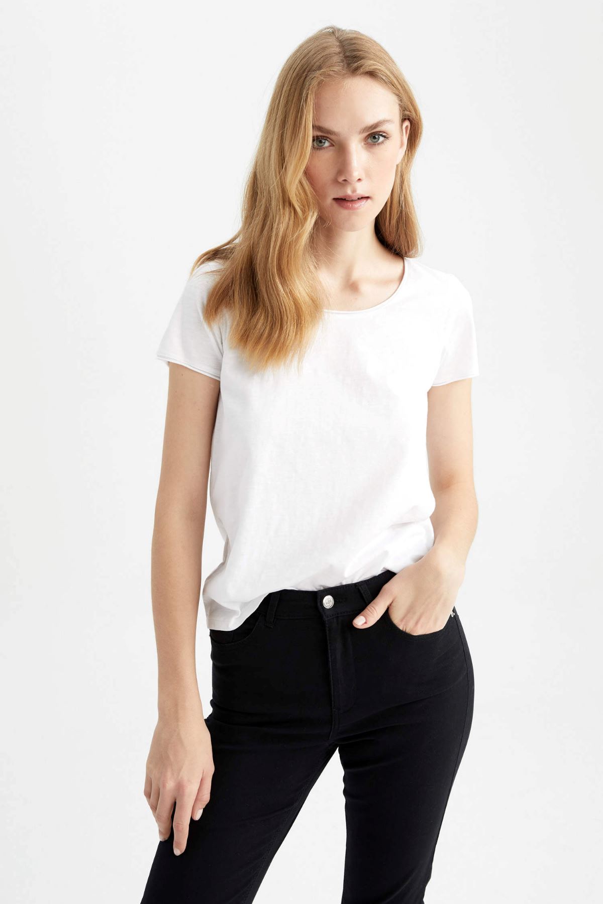 Defacto Kadın Beyaz Tişört - K1508AZ/WT43