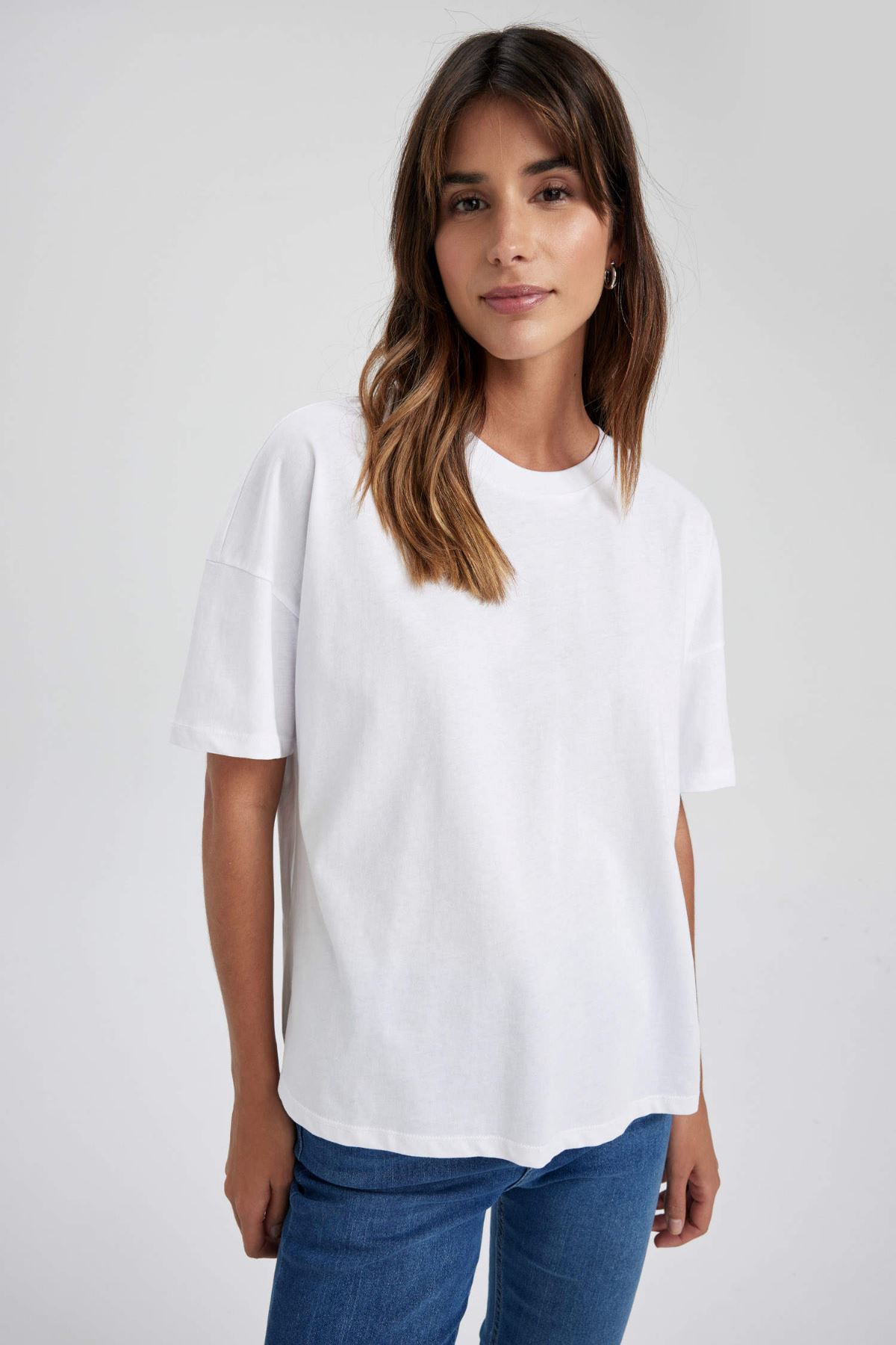 Defacto Kadın Beyaz Tişört - W9570AZ/WT34