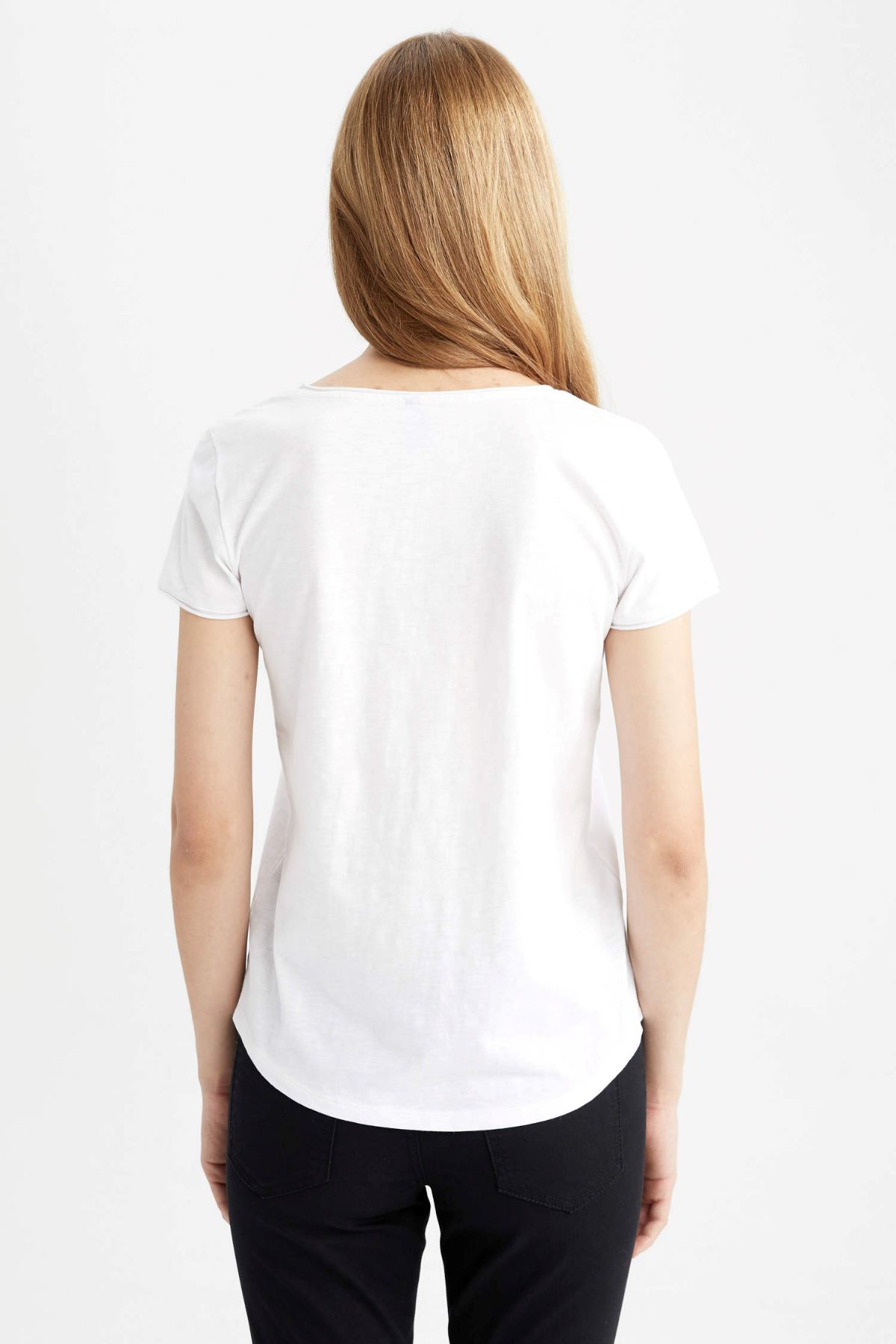 Defacto Kadın Beyaz Tişört - K1508AZ/WT43