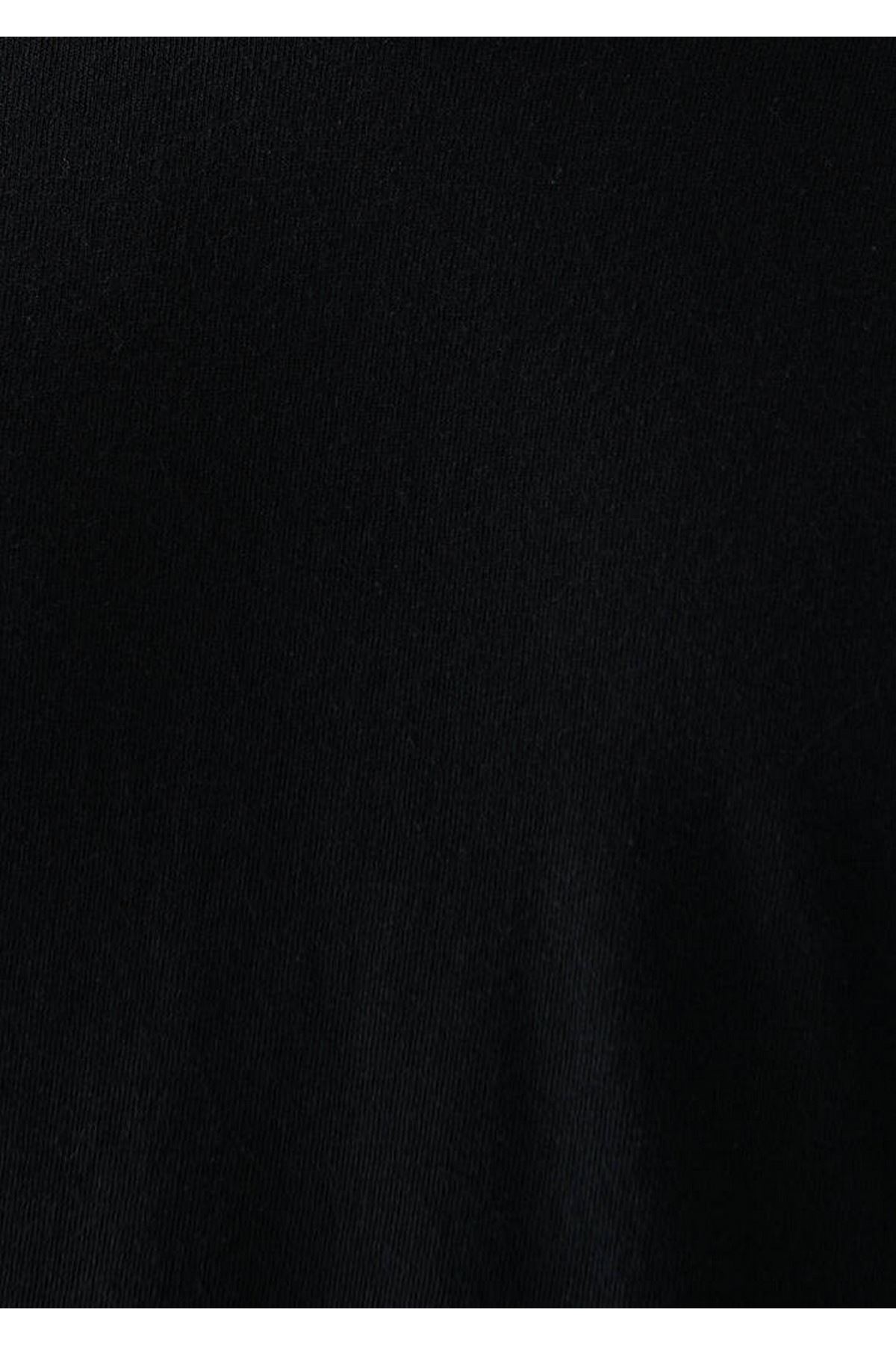 V Yaka Mavi Erkek Siyah Tişört - M065586-900