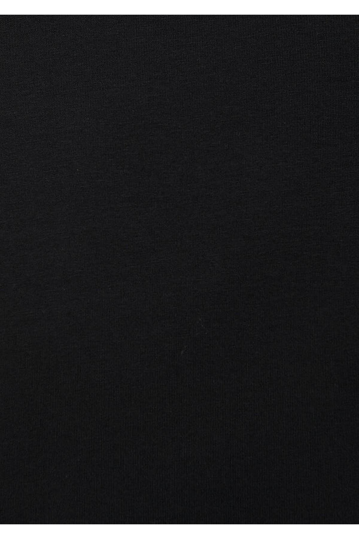 Bisiklet Yaka  Mavi Erkek Siyah Tişört - M0610136-900