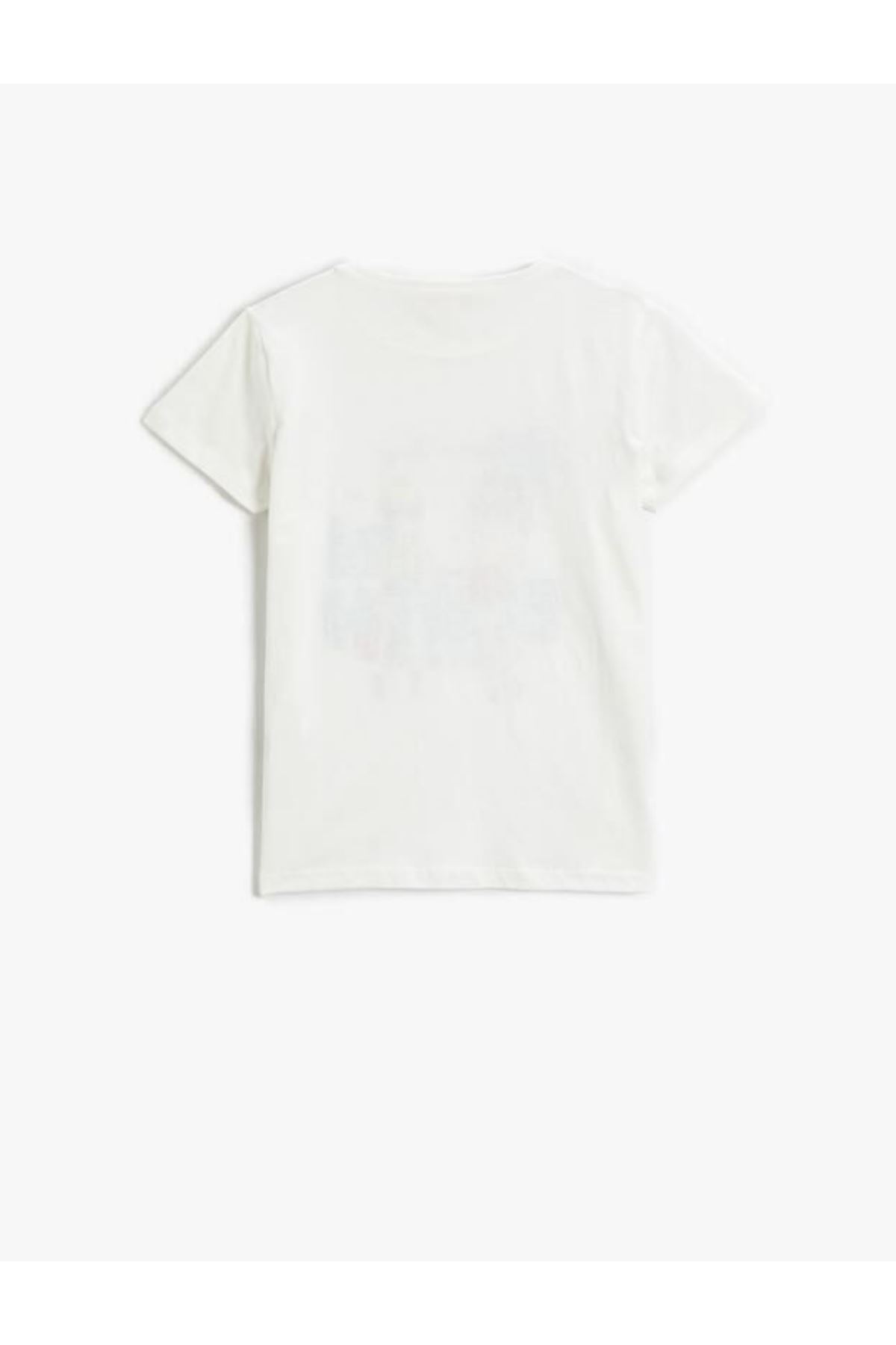 Koton Kız Çocuk Beyaz Tişört - 3SKG10061AK