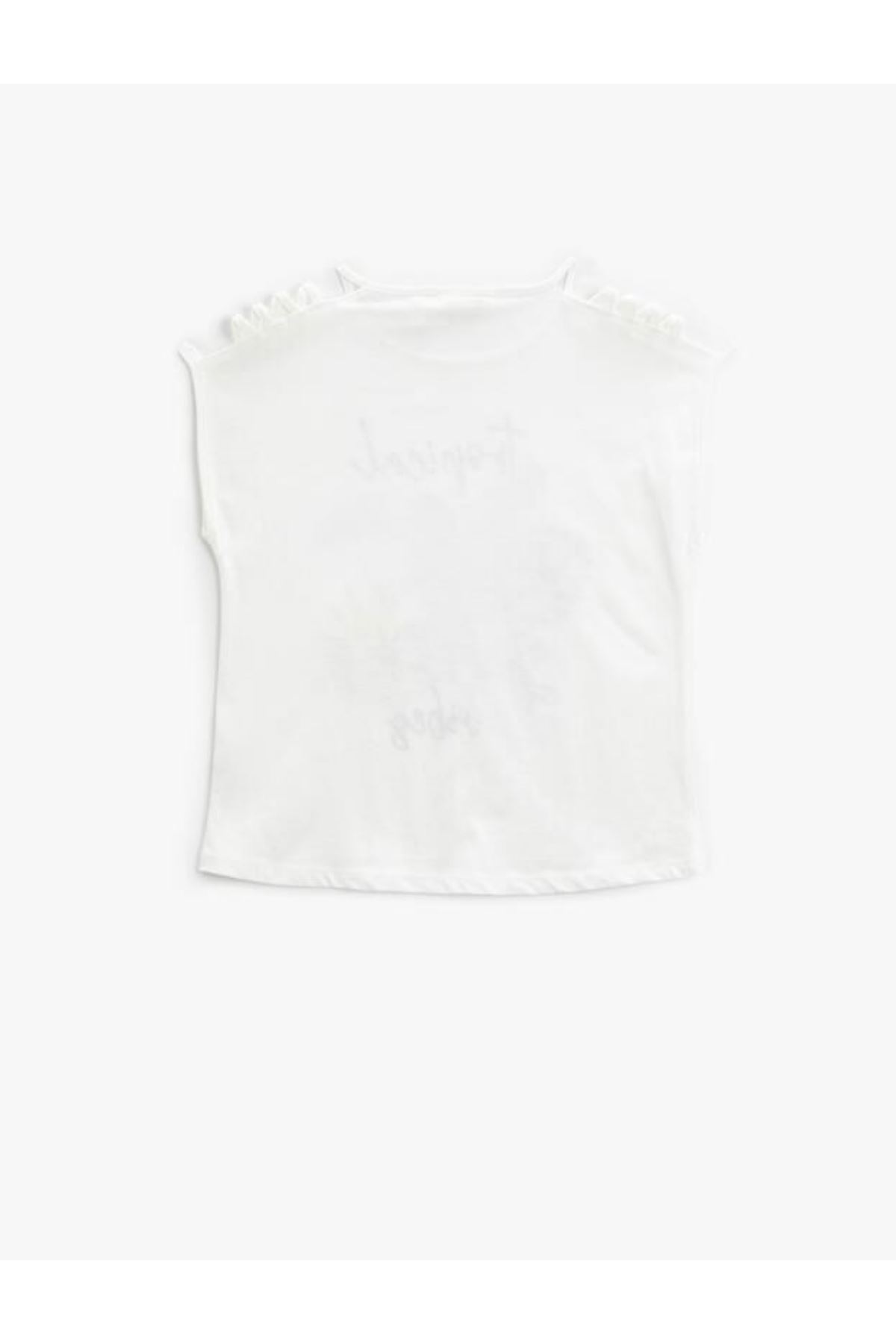 Koton Kız Çocuk Beyaz Tişört - 3SKG10020AK