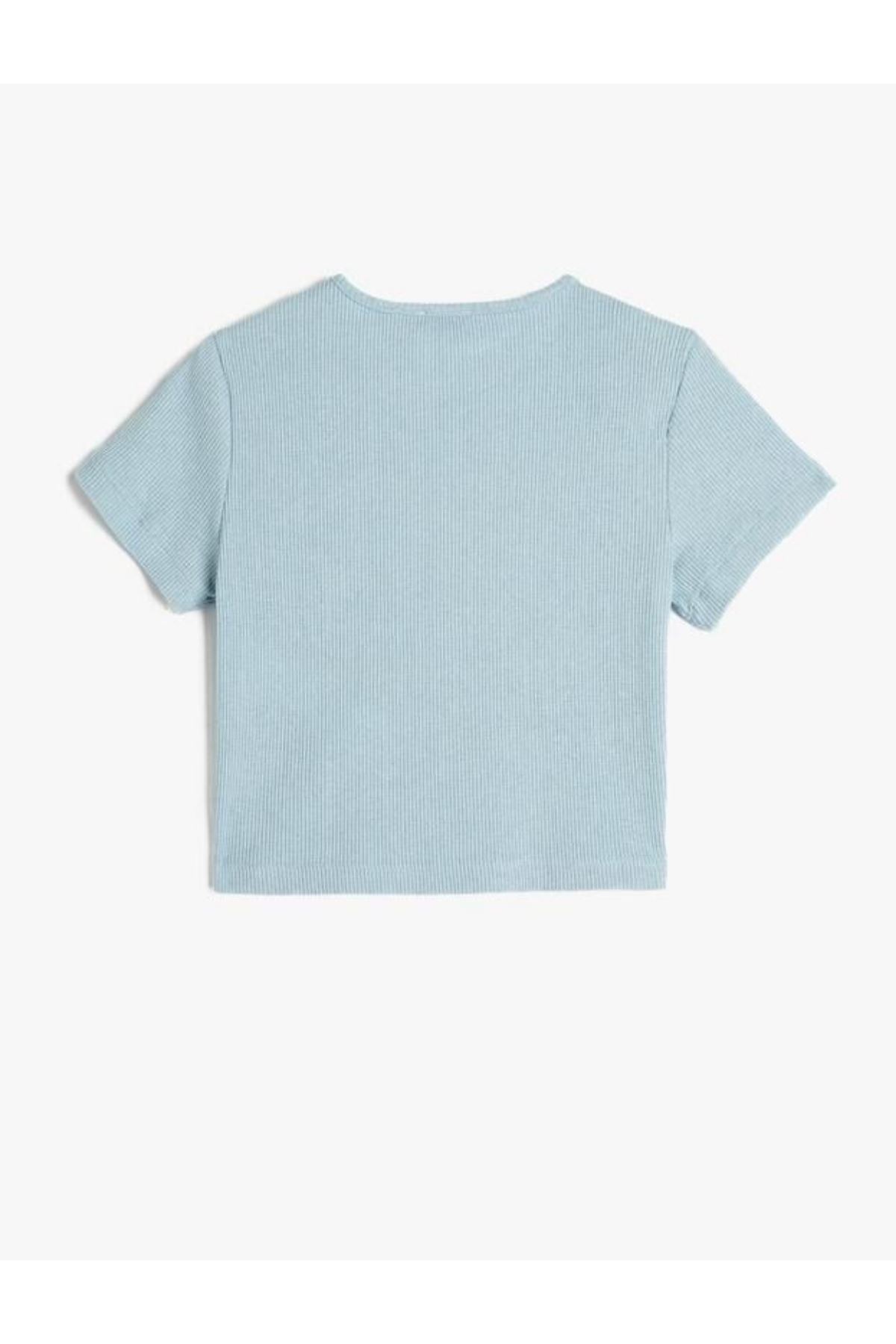 Koton Kız Çocuk Mavi Tişört - 3SKG10036AK