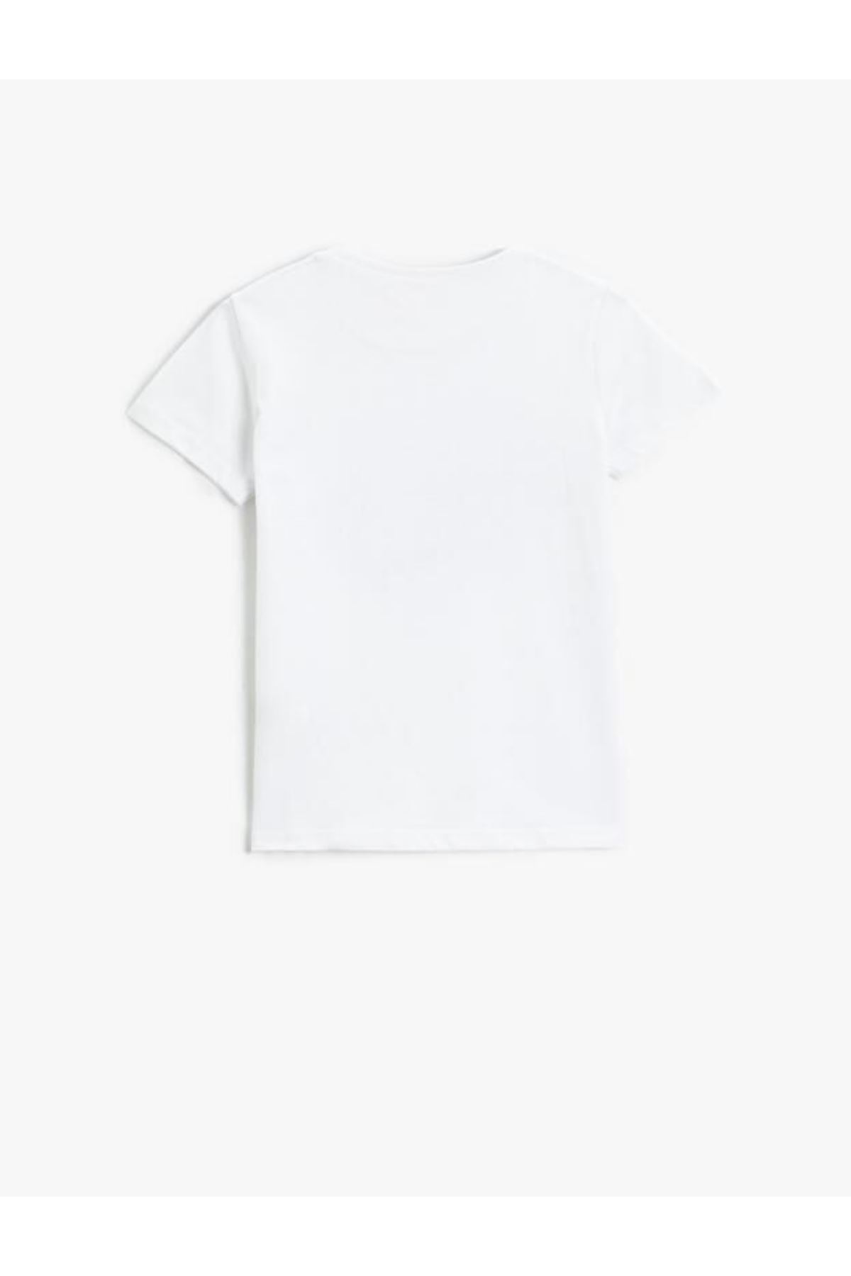 Koton Kız Çocuk Beyaz Tişört - 3SKG10047AK