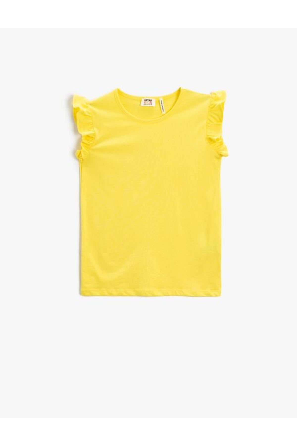 Koton Kız Çocuk Sarı  Tişört - 3SKG10022AK