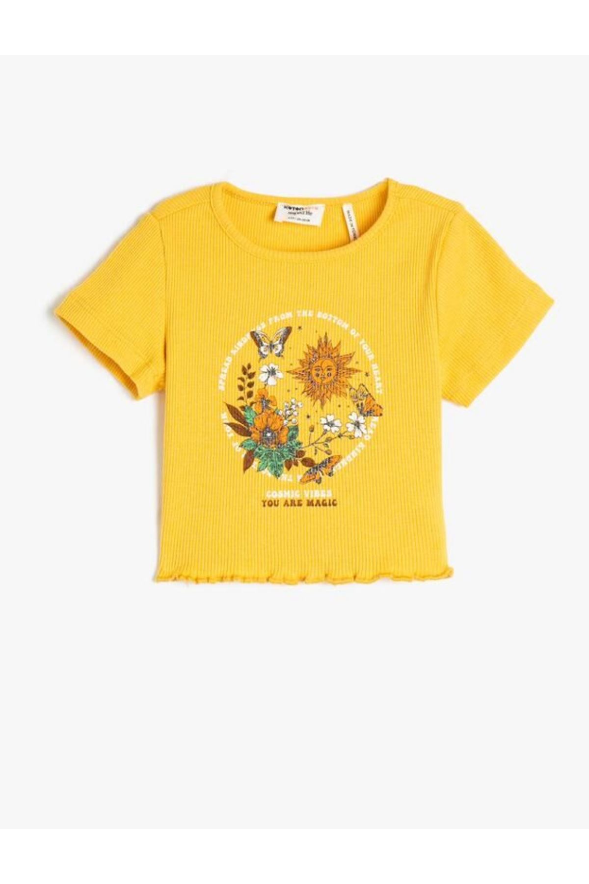 Koton Kız Çocuk Sarı  Tişört - 3SKG10077AK