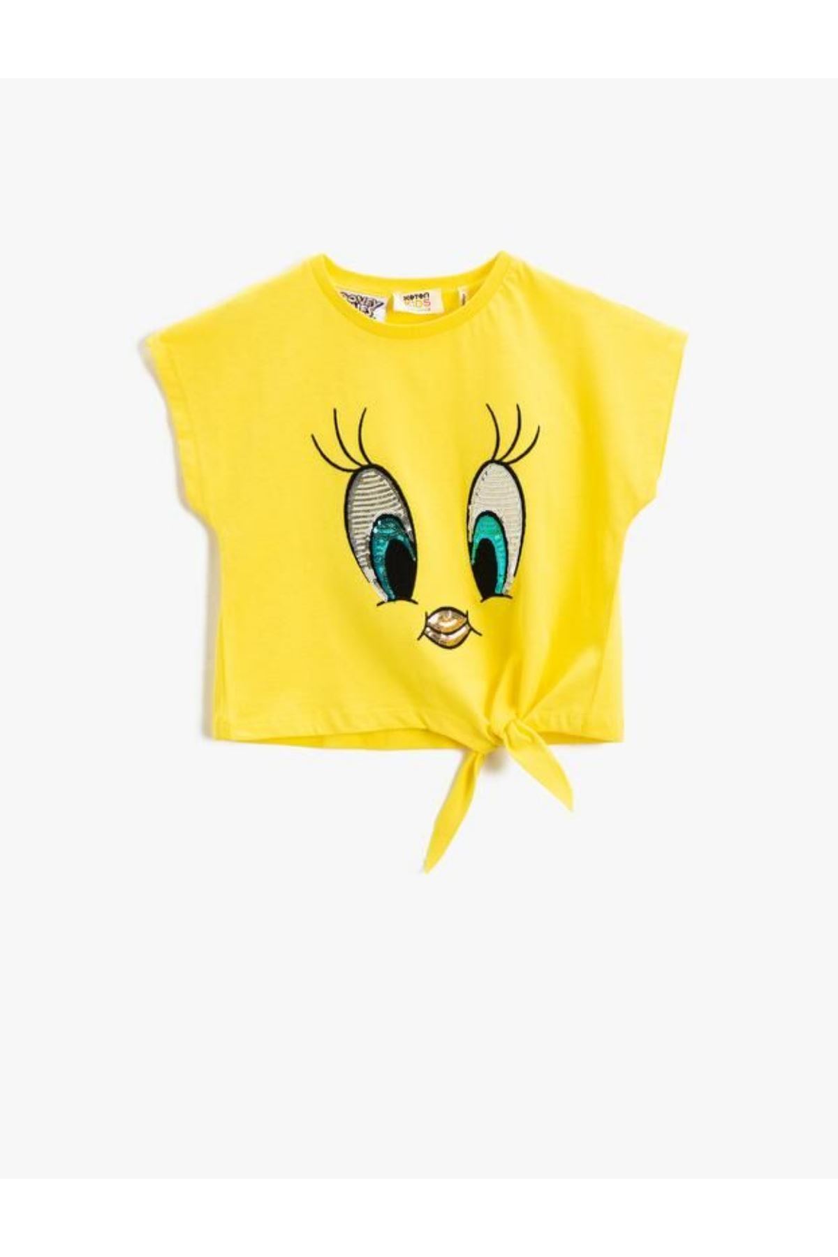 Koton Kız Çocuk Sarı  Tişört - 3SKG10024AK