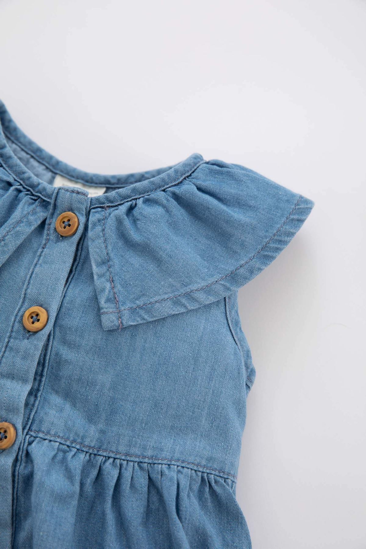 Defacto Kız Bebek Mavi Elbise - Z8137A2/NM28