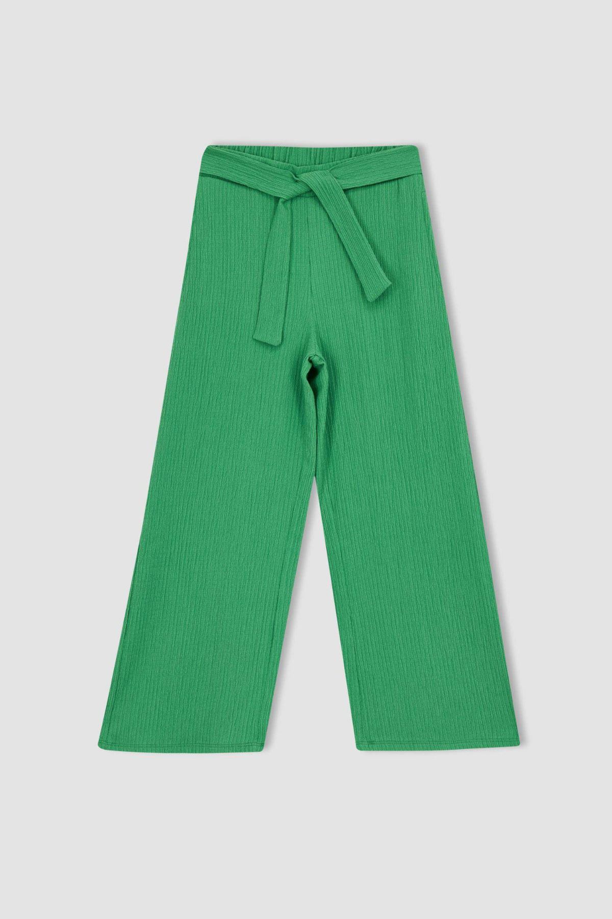 Defacto Kız Çocuk Yeşil Kanvas Pantolon - Z6112A6/GN689