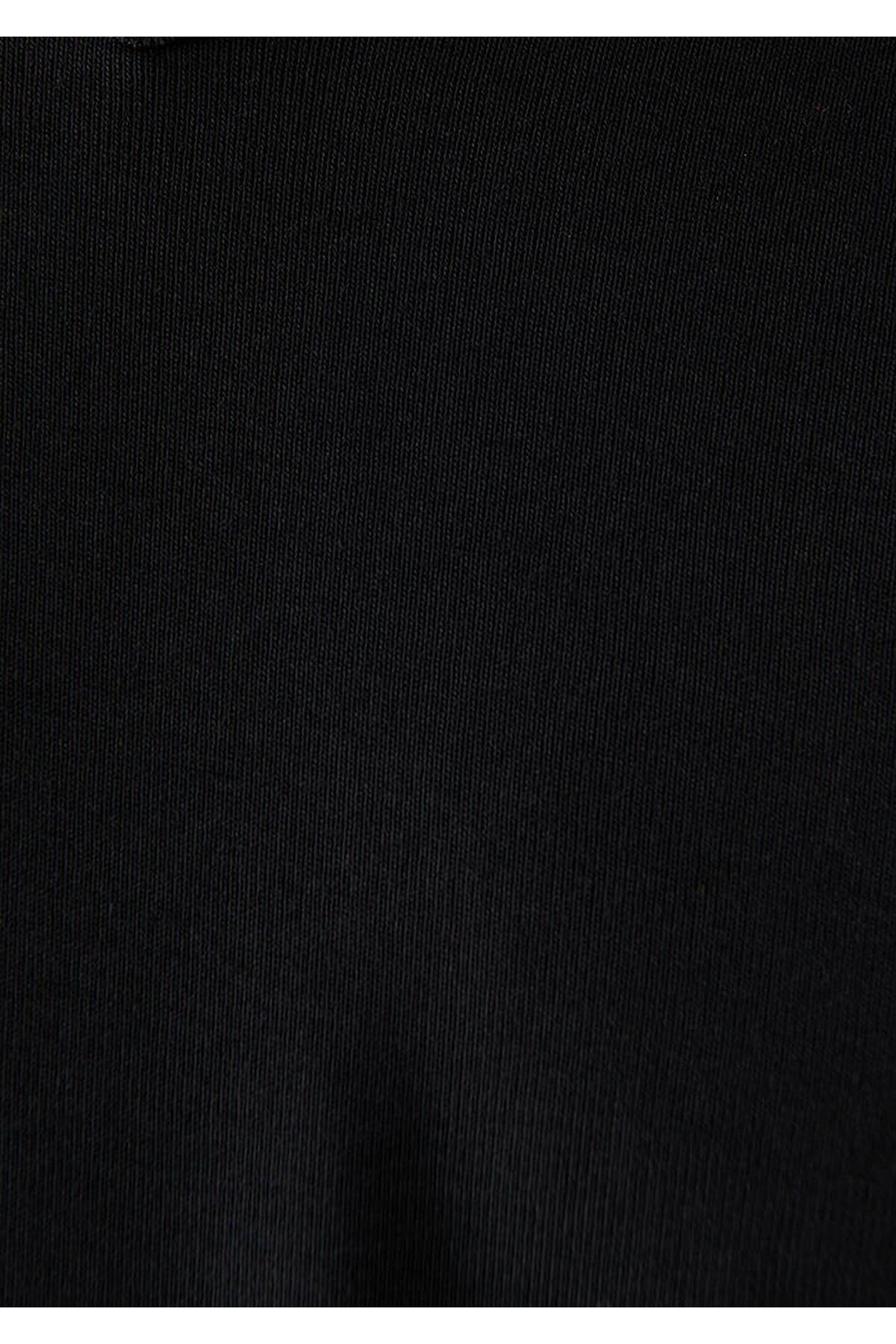 V Yaka Mavi Erkek Siyah Tişört - M063748-900