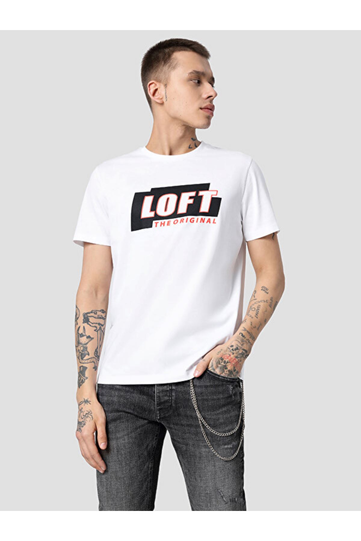 Loft Erkek Beyaz Tişört - LF2032050