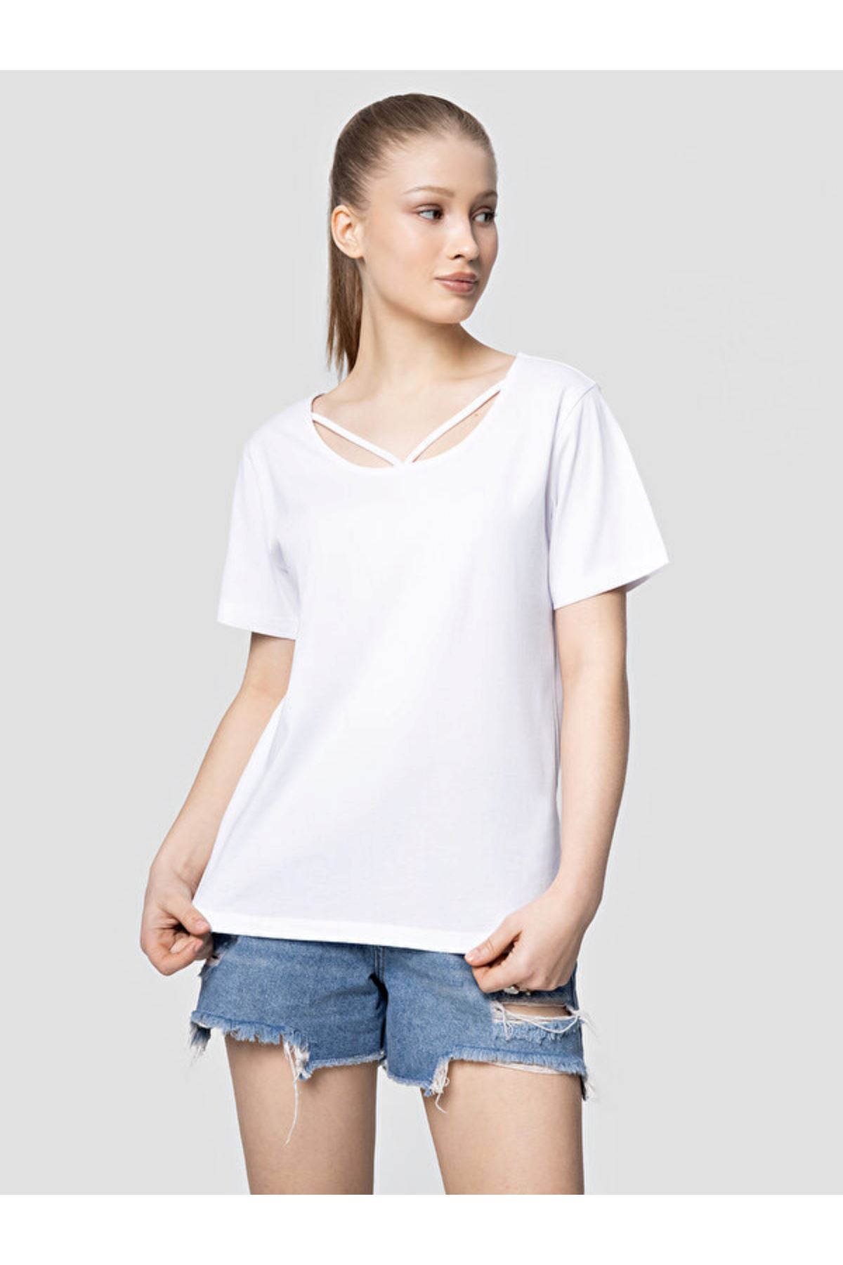 Loft Kadın Beyaz Tişört - LF2032062