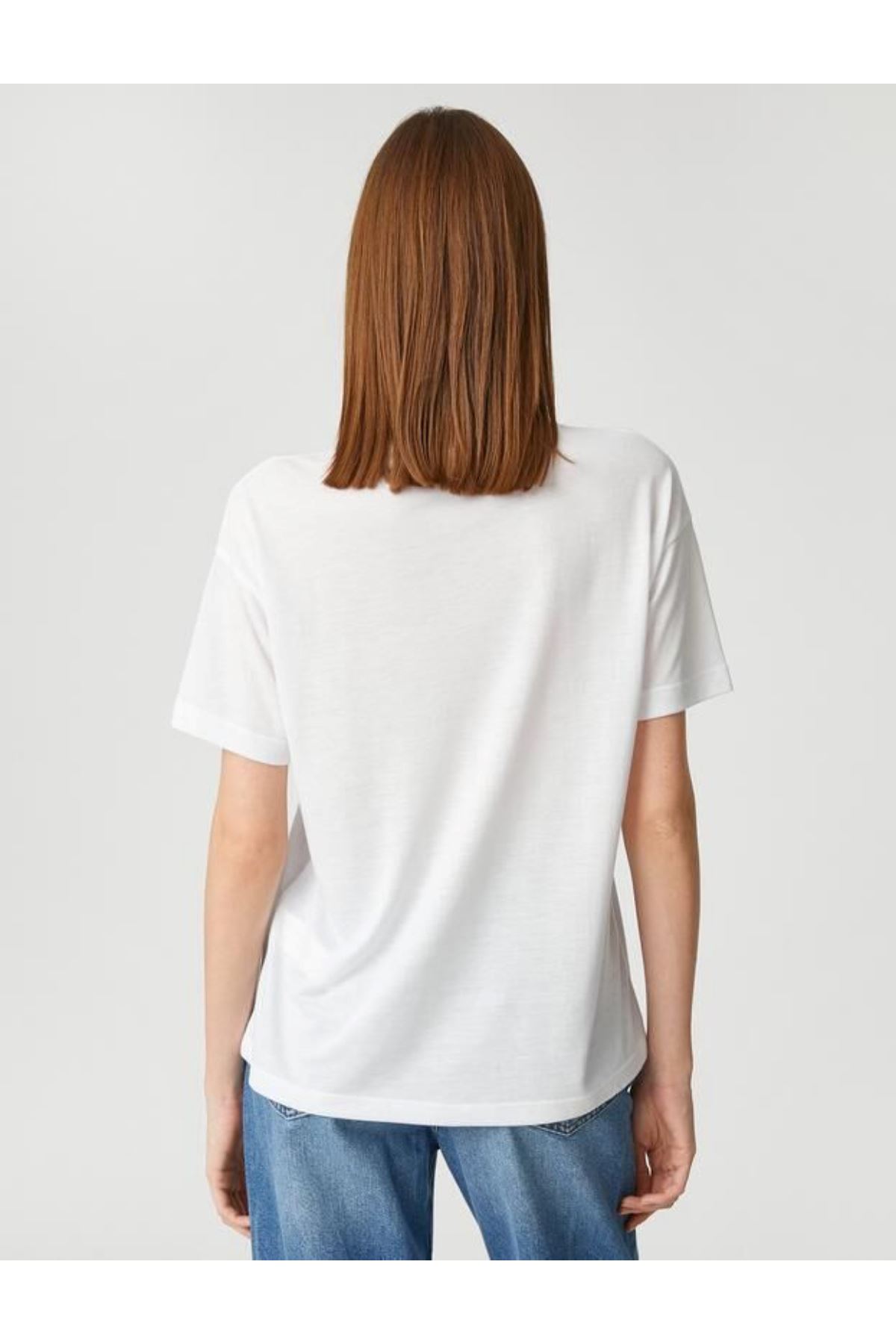 Koton Kadın Beyaz Tişört - 3SAK50240EK