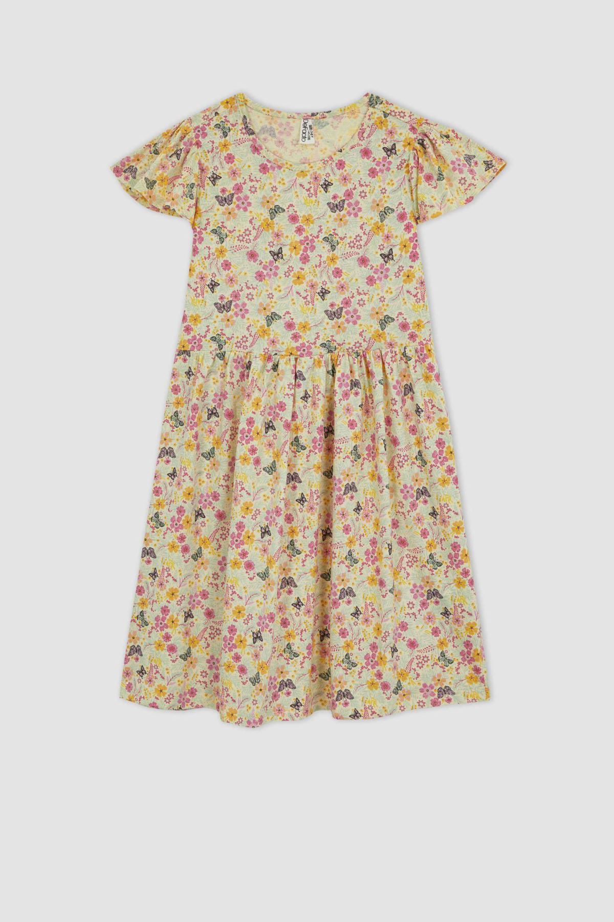 Defacto Kız Çocuk Sarı  Elbise - W7746A6/YL240