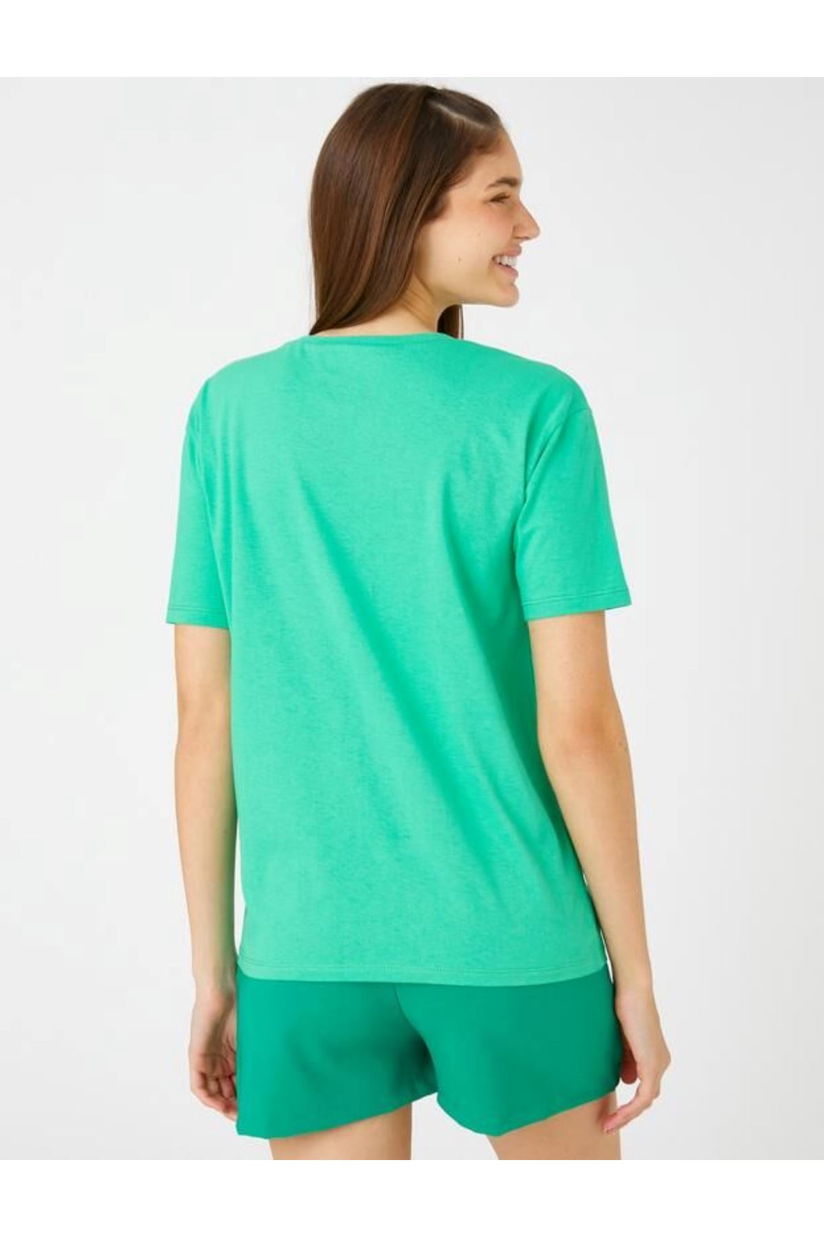 Koton Kadın Yeşil Tişört - 3SAL10092IK