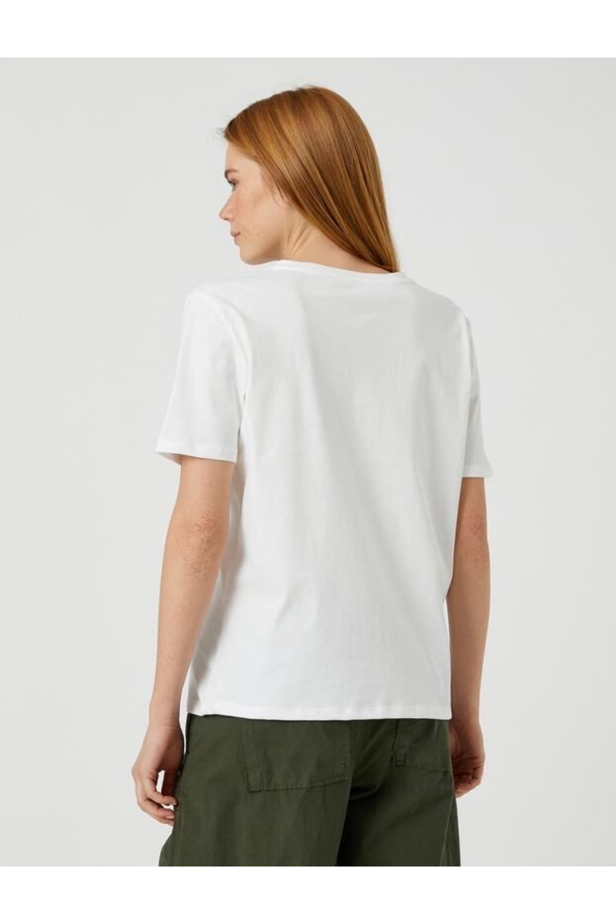 Koton Kadın Beyaz Tişört - 3SAK50204EK