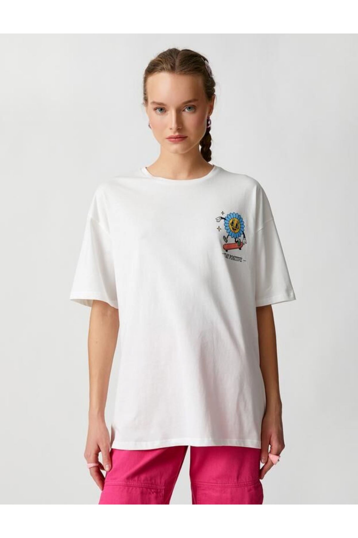 Koton Kadın Beyaz Tişört - 3SAL10552IK