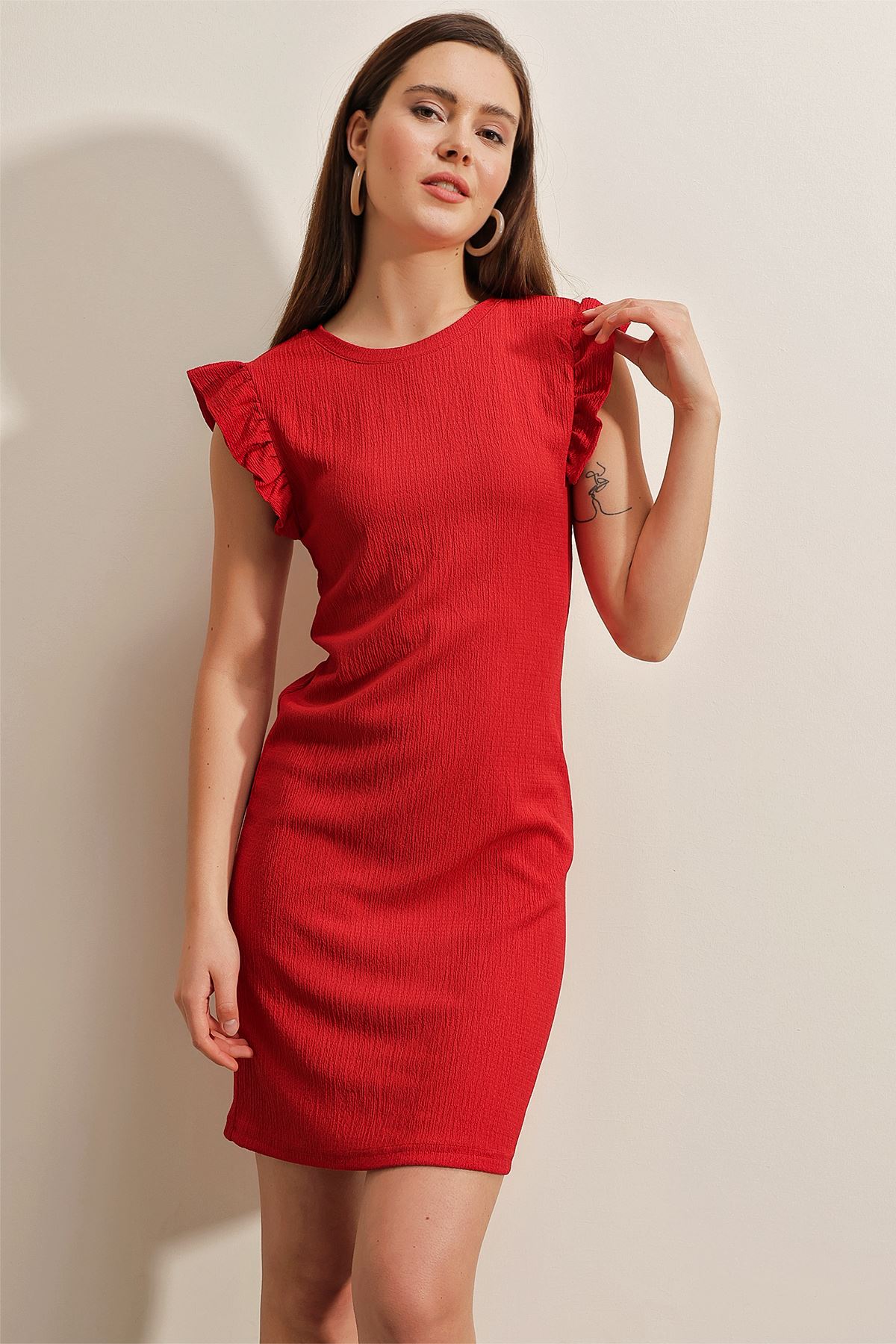 Giyinsen Kadın Kırmızı Elbise - 23YM21002338