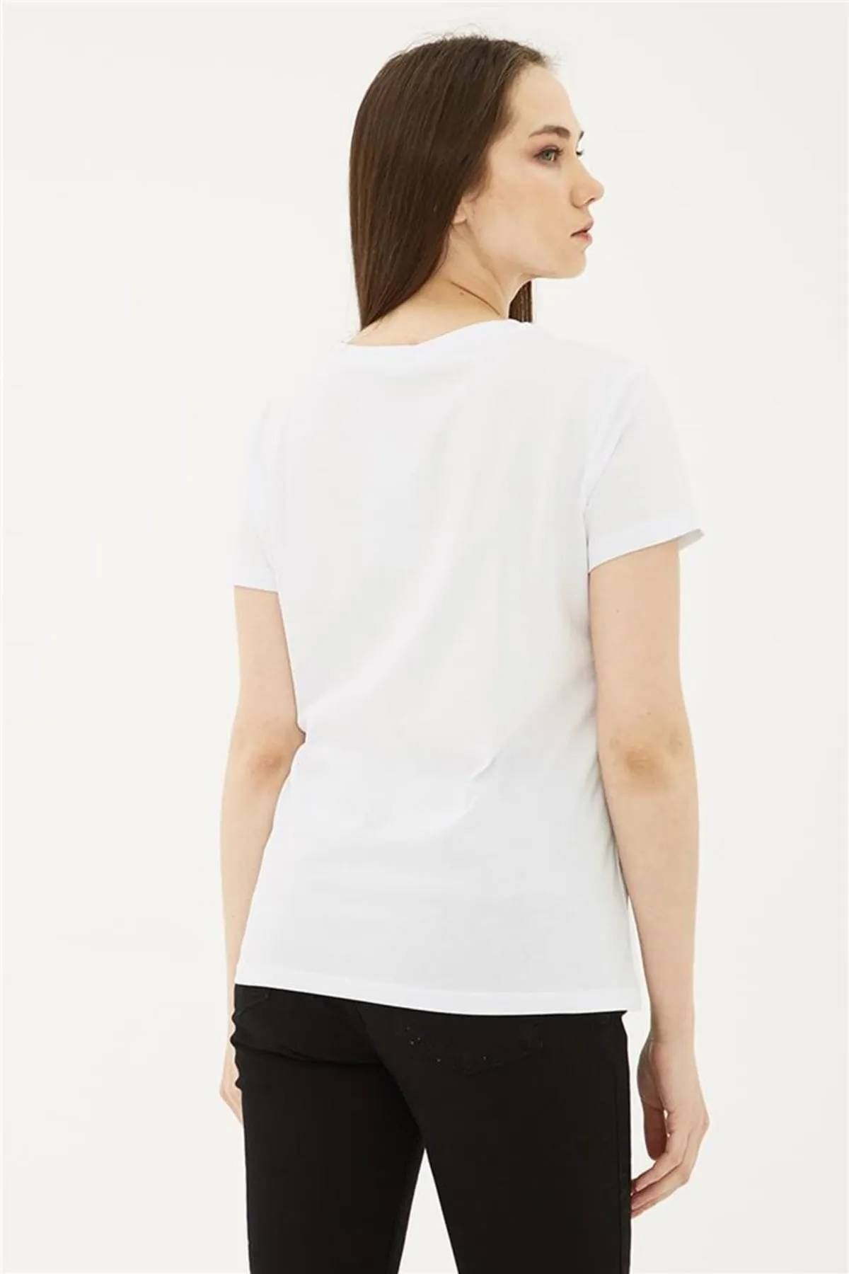 Fashion Friends Kadın Beyaz Tişört - 23Y0683K1