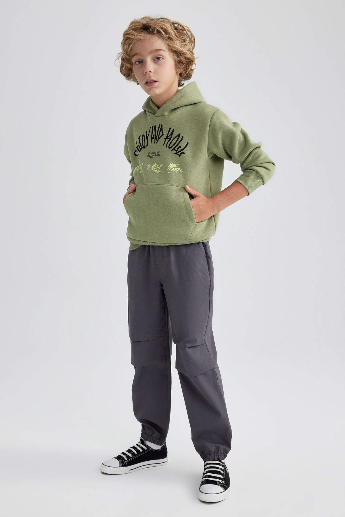 Defacto Erkek Çocuk Antrasit Kanvas Pantolon - B2623A8/AR82