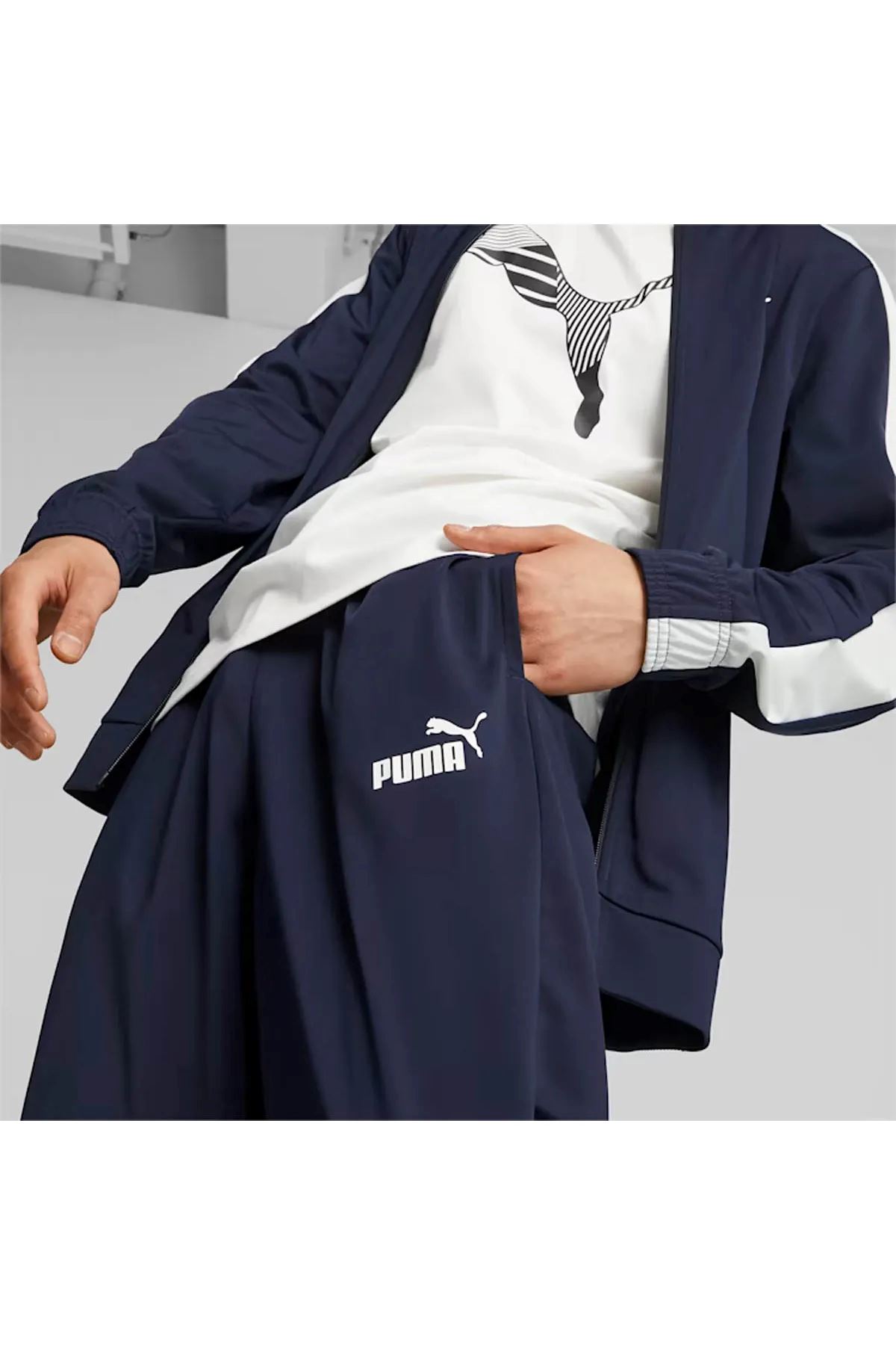 Puma Baseball Tricot Suit Erkek Lacivert Eşofman Takımı - 677428-06