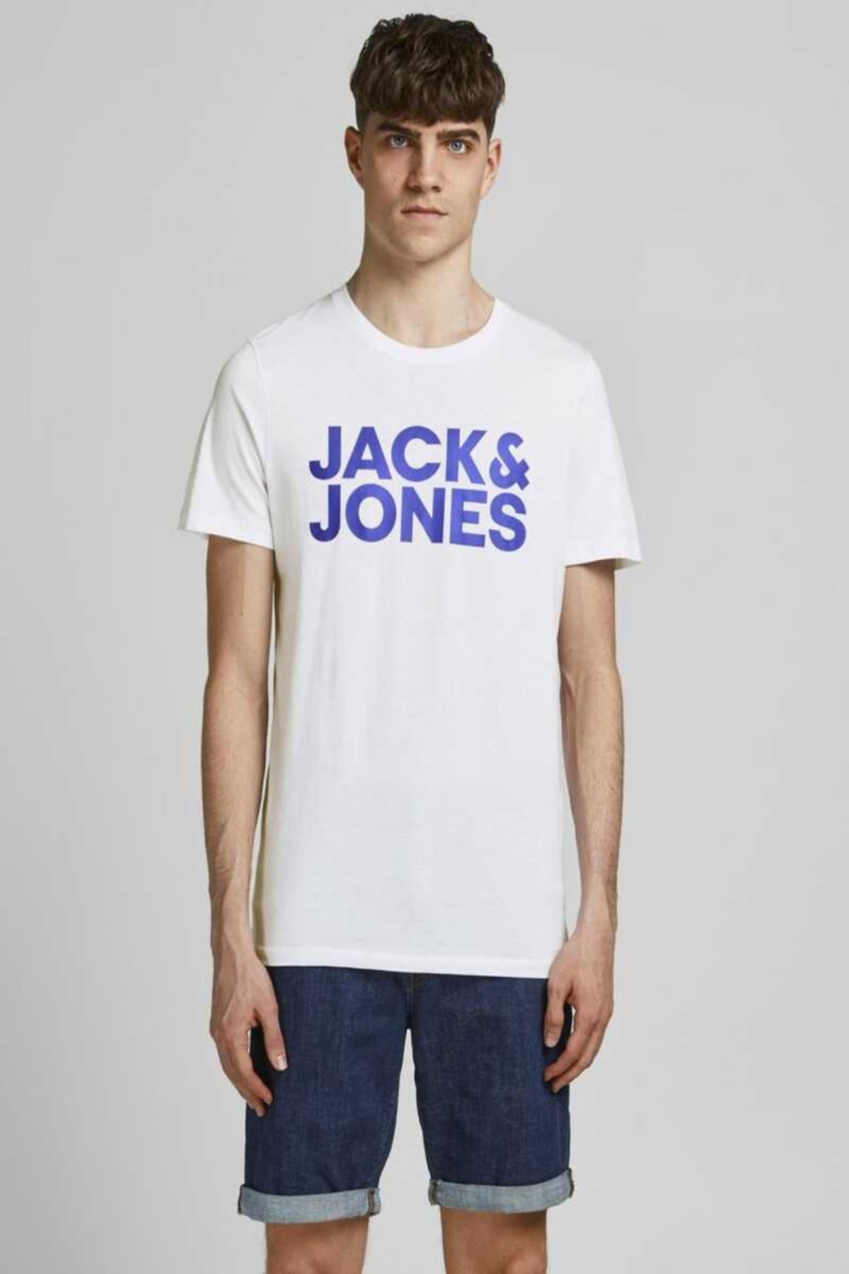 Jack & Jones Jjecorp Logo Tee Ss O-Neck Noos Erkek Beyaz Tişört - 12151955