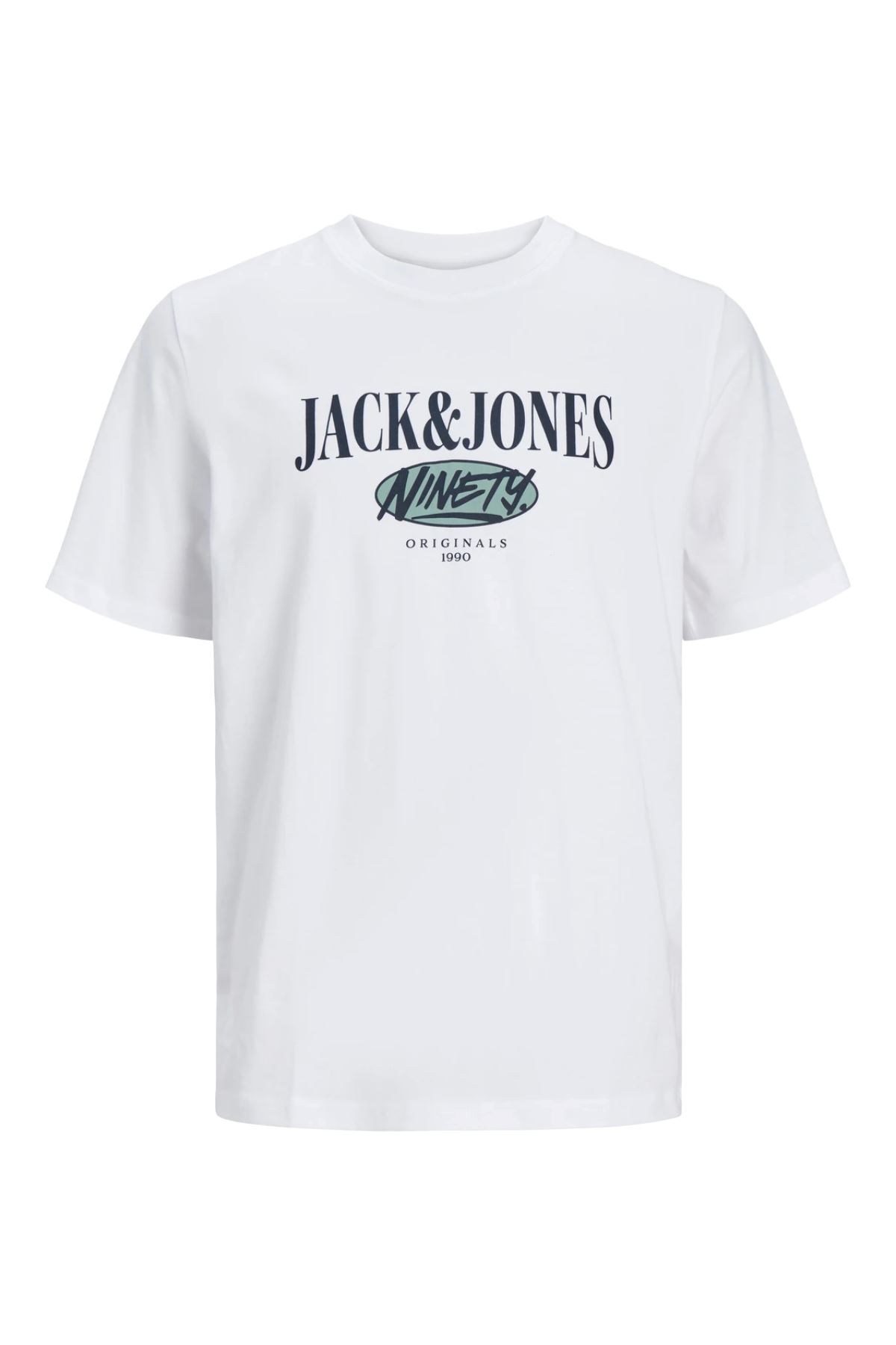 Jack & Jones Jorcobın Tee Ss Crew Neck Ln Erkek Beyaz Tişört - 12250411