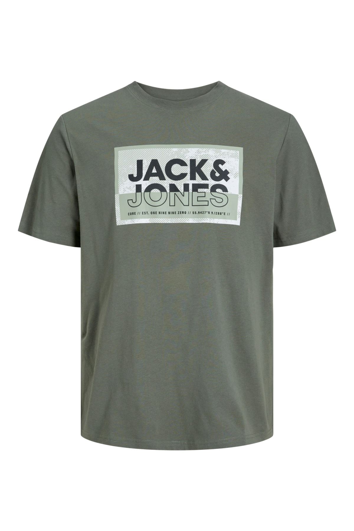 Jack & Jones Jcologan Tee Ss Crew Neck Ss24 Ln Erkek Yeşil Tişört - 12253442
