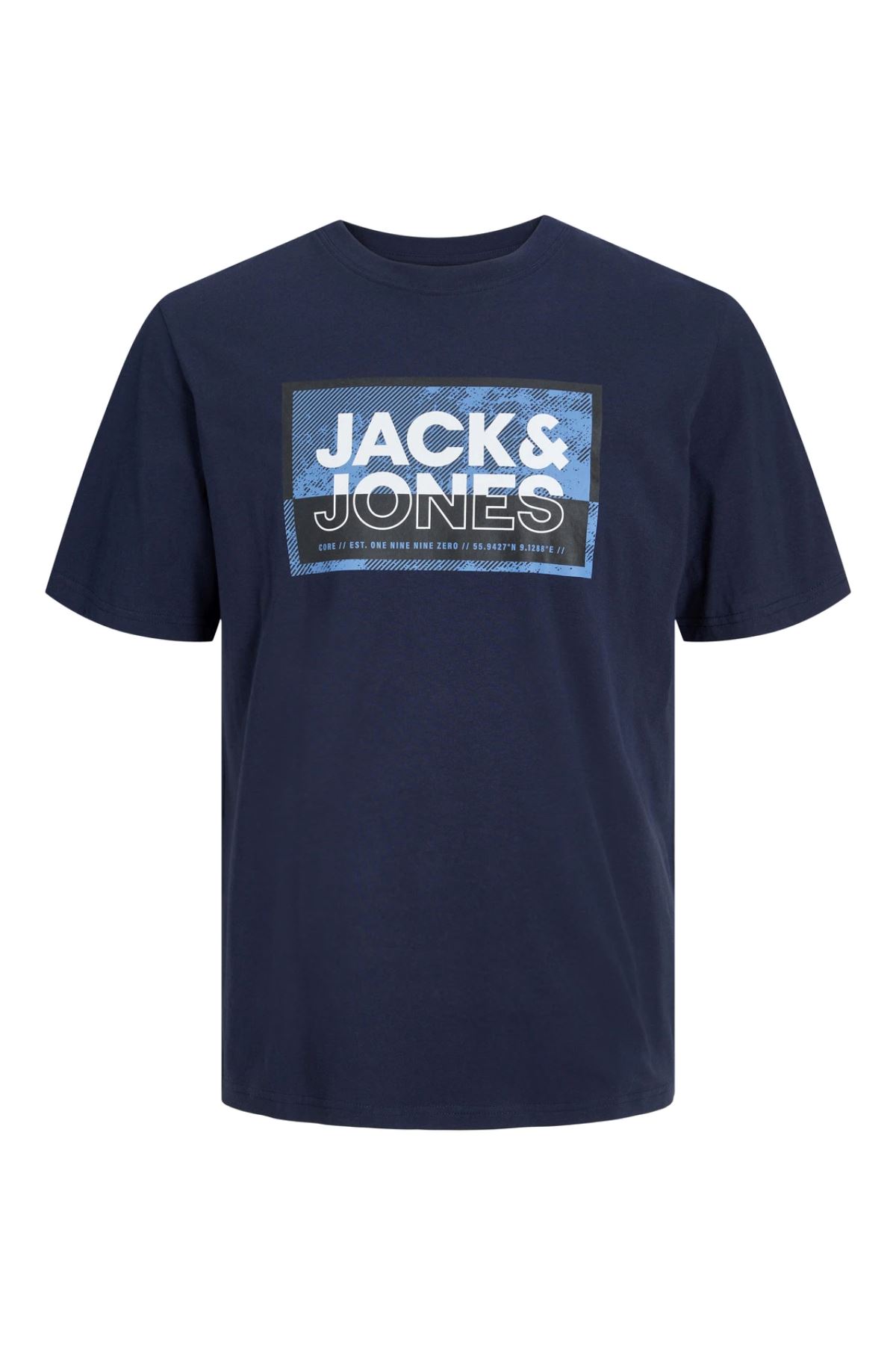Jack & Jones Jcologan Tee Ss Crew Neck Ss24 Ln Erkek Lacivert Tişört - 12253442