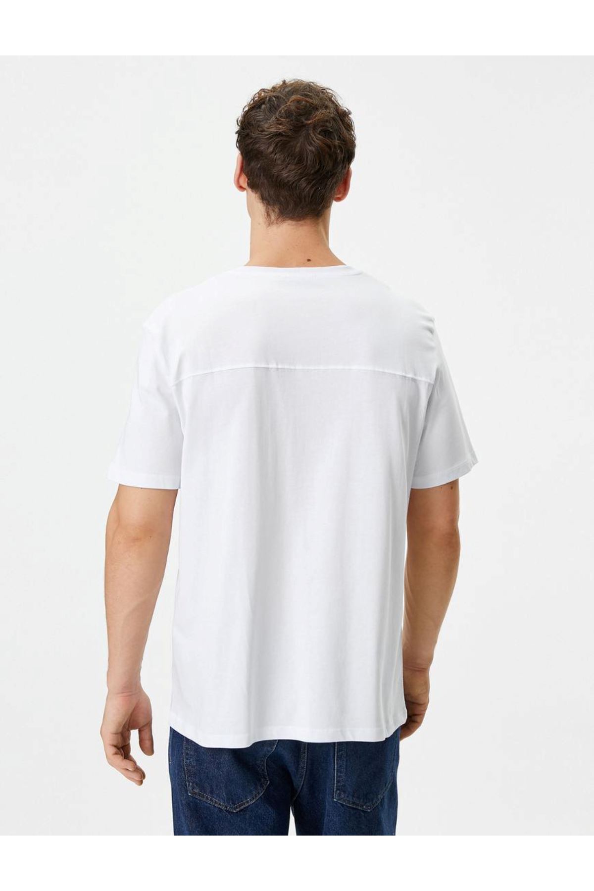 Koton Erkek Beyaz Tişört - 4SAM10228HK