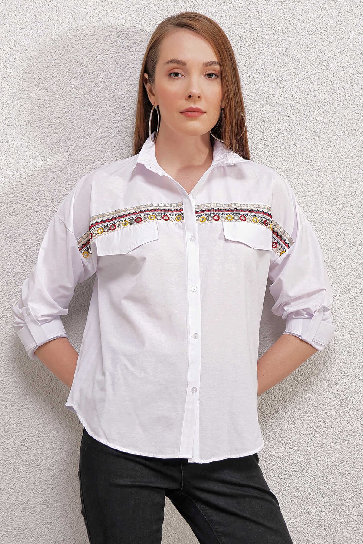Giyinsen Kadın Beyaz Gömlek - 24YM21000032