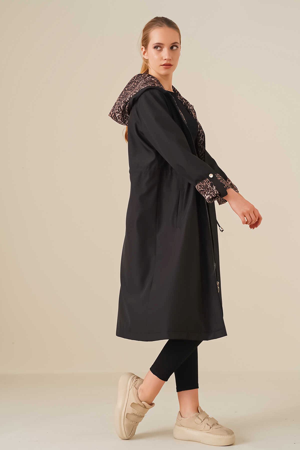 Giyinsen Kadın Siyah Trençkot - 24YM21000002