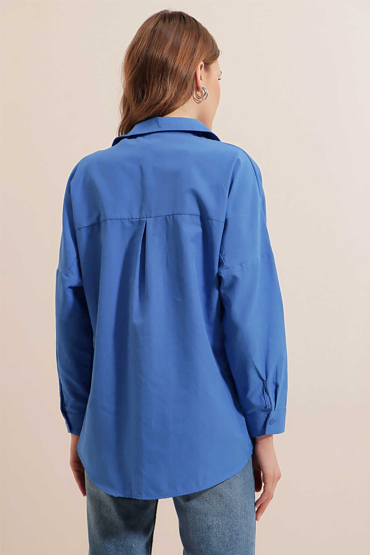 Giyinsen Kadın Mavi Gömlek - 24YM21000011