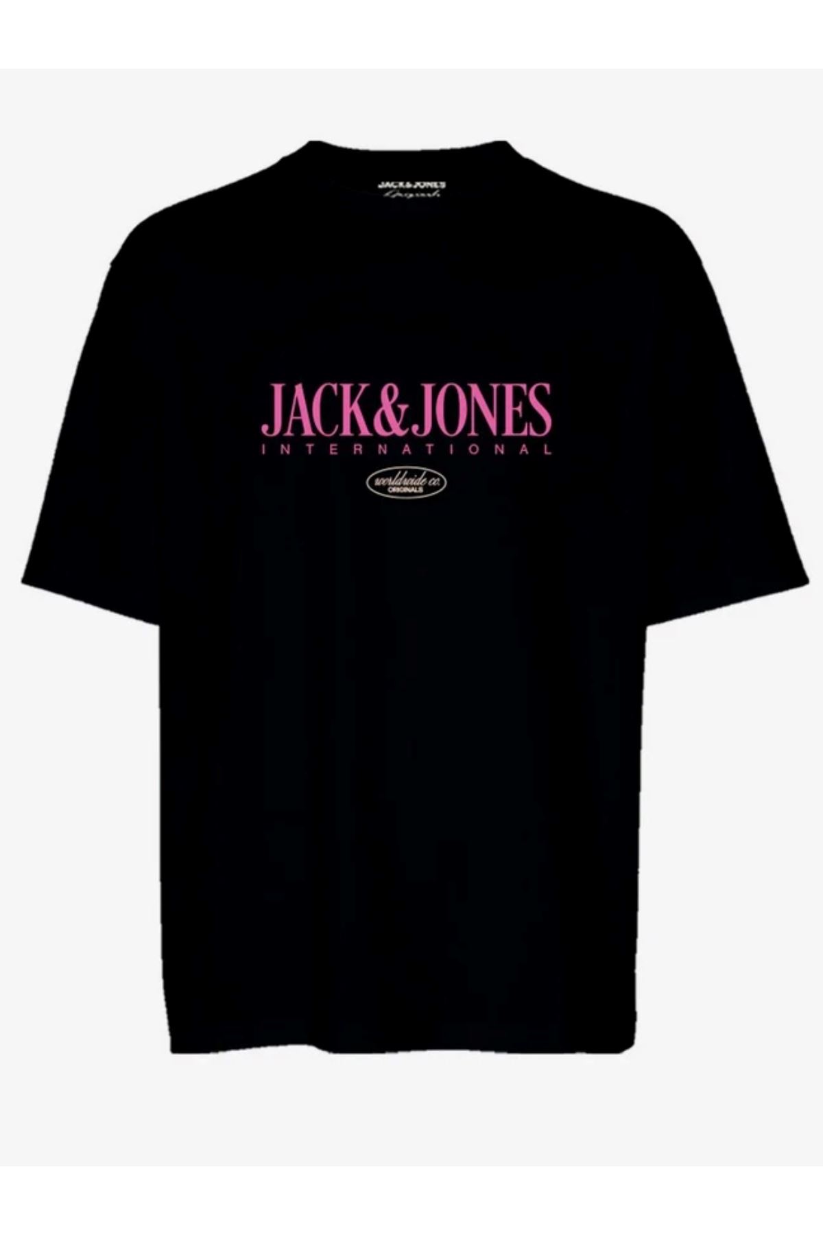 Jack & Jones Jorlucca Tee Ss Crew Neck 1 Fst Erkek Siyah Tişört - 12255636