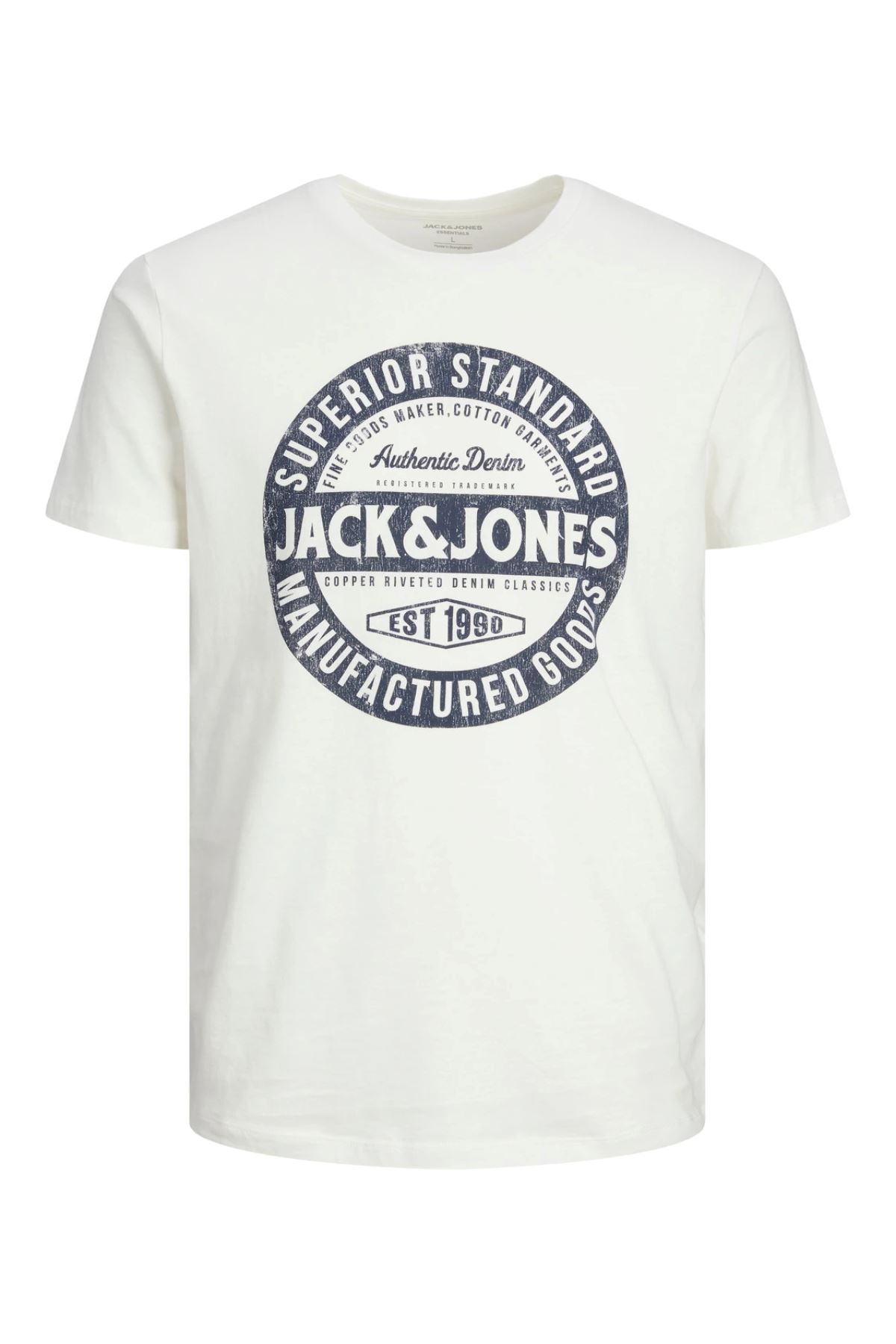 Jack & Jones Jjejeans Tee Ss O-Neck Noos 23/24 Erkek Beyaz Tişört - 12232972