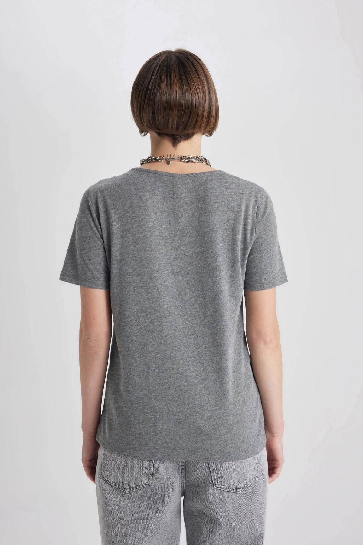 Defacto Kadın Antrasit Tişört - K5057AZ/AR53