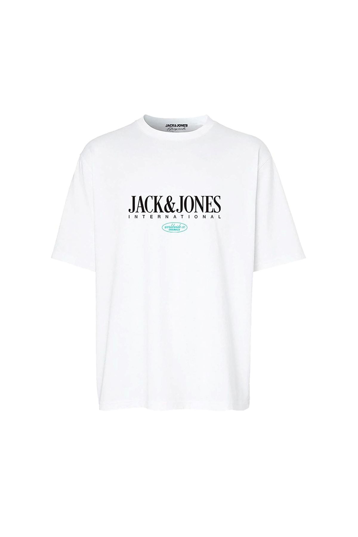 Jack & Jones Jorlucca Tee Ss Crew Neck 1 Fst Erkek Beyaz Tişört - 12255636
