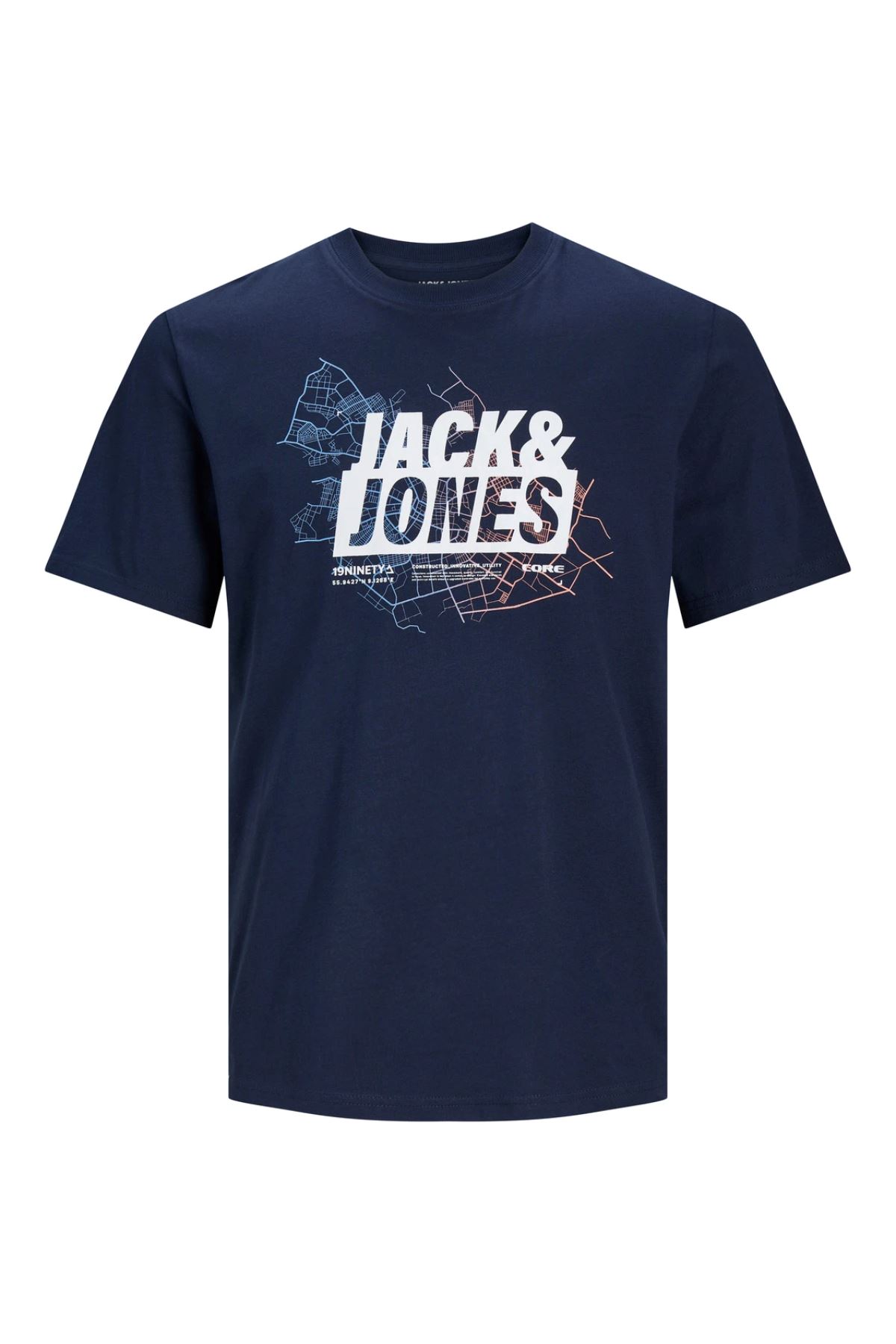 Jack & Jones Jcomap Logo Tee Ss Crew Neck Sn Erkek Lacivert Tişört - 12252376