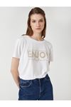 Koton Kadın Beyaz Tişört - 3SAK50016EK